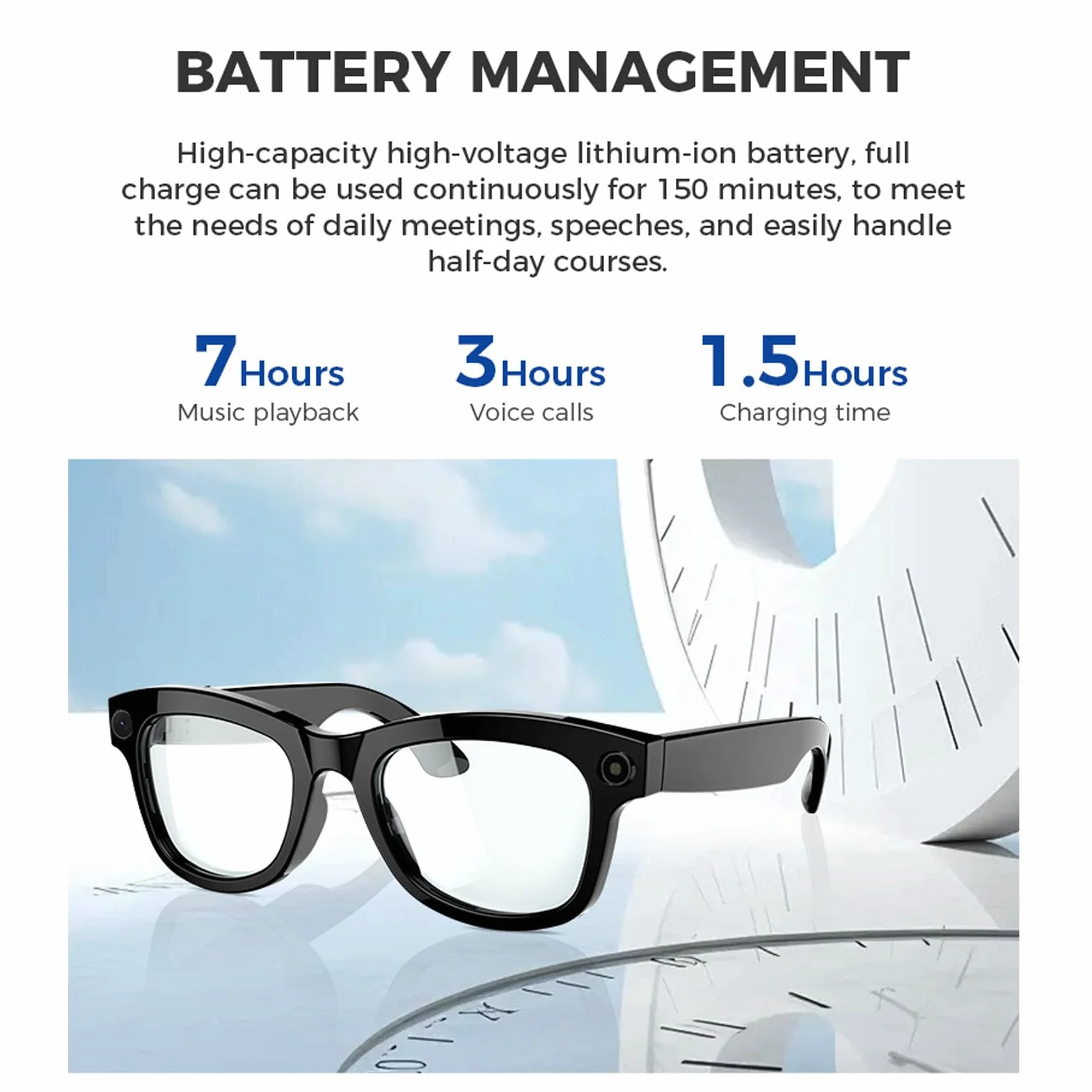 Inteligentne Okulary Bluetooth Tłumaczenie AI ChatGPT 26 Języków Kontrola Głosu