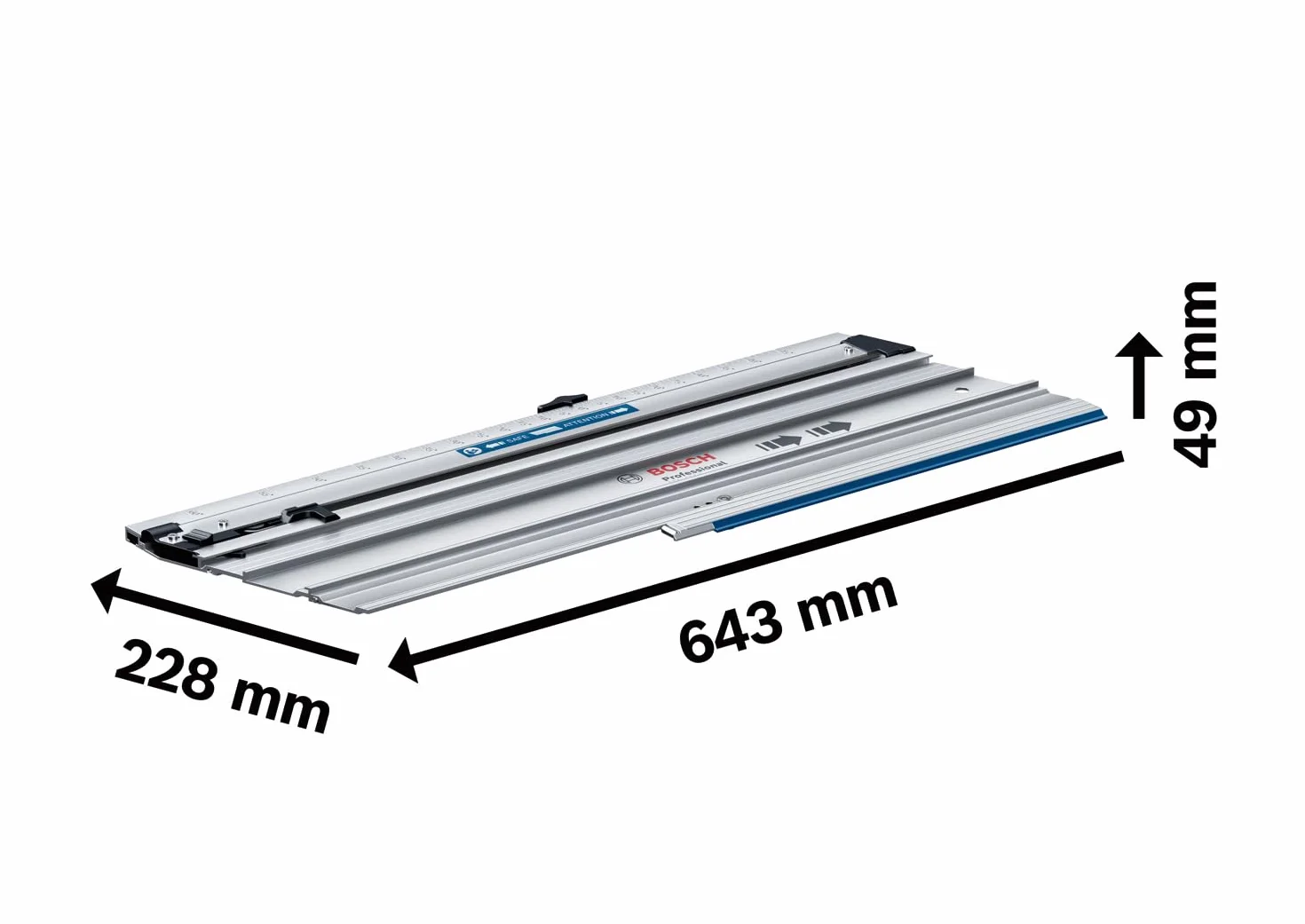 Bosch Professional: szyna prowadząca do cięć poprzecznych FSN 300 X (kompatybilność z GKS 18V-57-2 GX, cięcia pod kątem –45°/+60°, długość 300 mm)