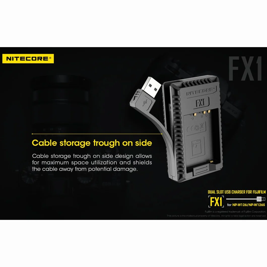 Nitecore FX1 Fujifilm W126/W126s Podwójna Ładowarka USB 2-godzinna