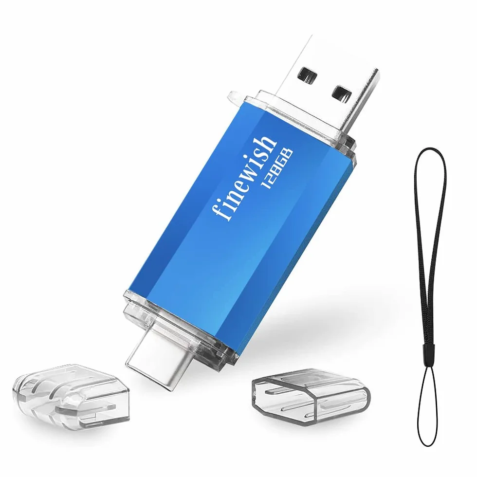 Pamięć USB Type C 128 GB 2 w 1 OTG Pen Drive dla PC/MacBook/Tablet/Smartphone Niebieski