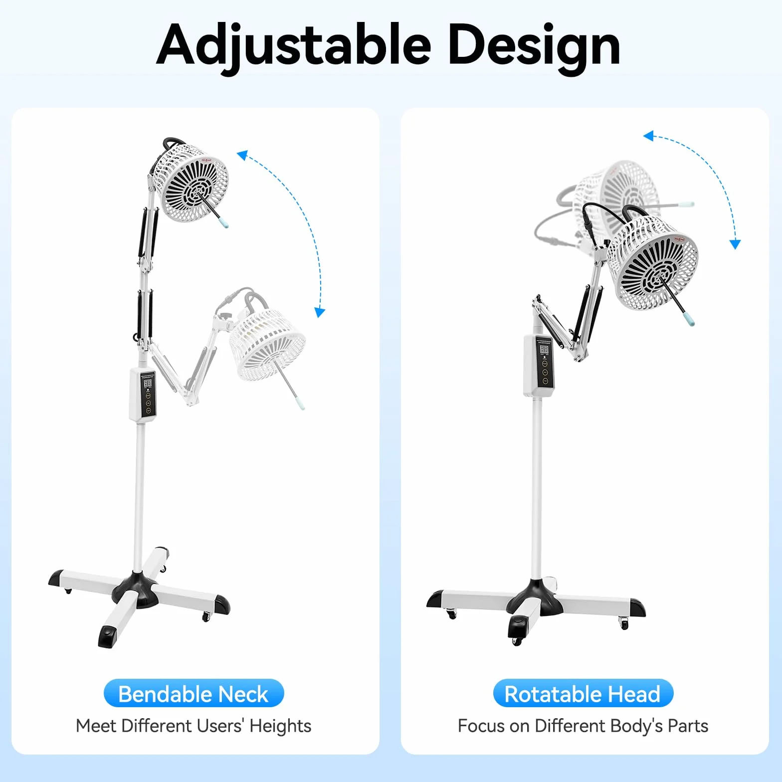 Lampa na podczerwień 300 W, terapia cieplna na podczerwień, 220 V, TDP lampa na podczerwień, obrót o 360°, terapia światłem podczerwonym, lampa z czerwonym światłem przed przeziębieniem i