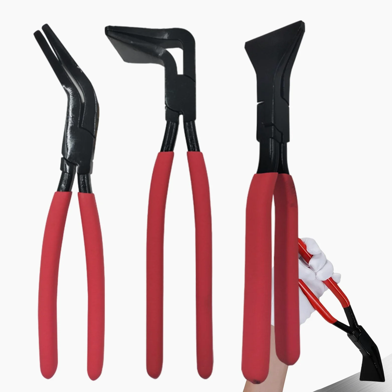 Szczypce do Blachy 3 Sztuki Ręczna Zaginarka i Zacisk Do Szewów | Ergonomiczne Cęgi Do Zaginania Metalu do Prac Domowych Samochodowych Hydraulicznych i