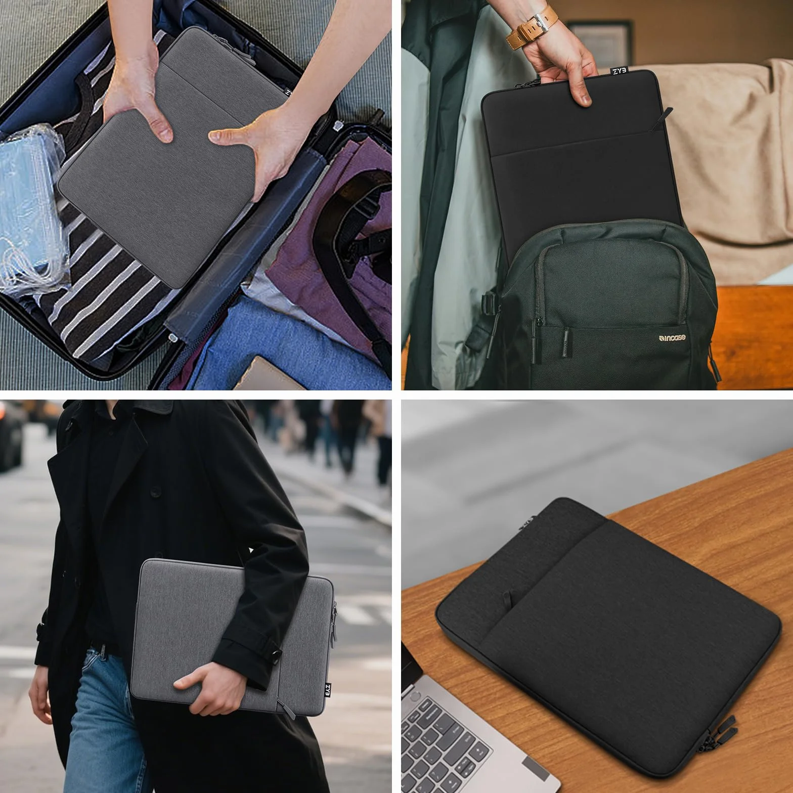 ZYB Pokrowiec na laptopa torba ochronna z kieszenią na akcesoria
