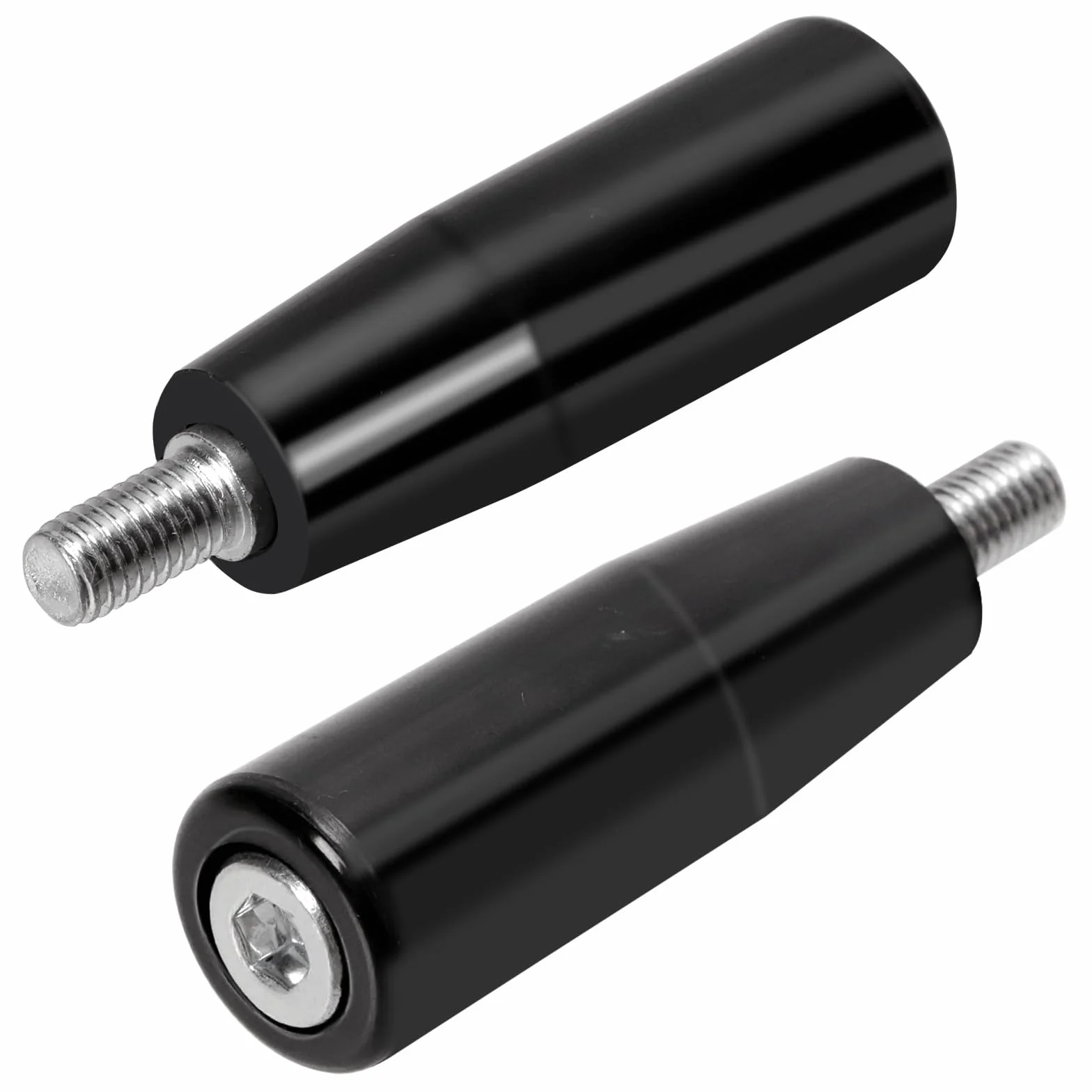 Swpeet 2 szt. M8 × 63 mm trzpień z gwintem męskim, obrotowe koło zamachowe, uchwyt maszyny, uchwyt pokrętła obrotowego, pokrętło korbowe do frezarki, tokarki, szlifierki, wiertarki, 2 szt