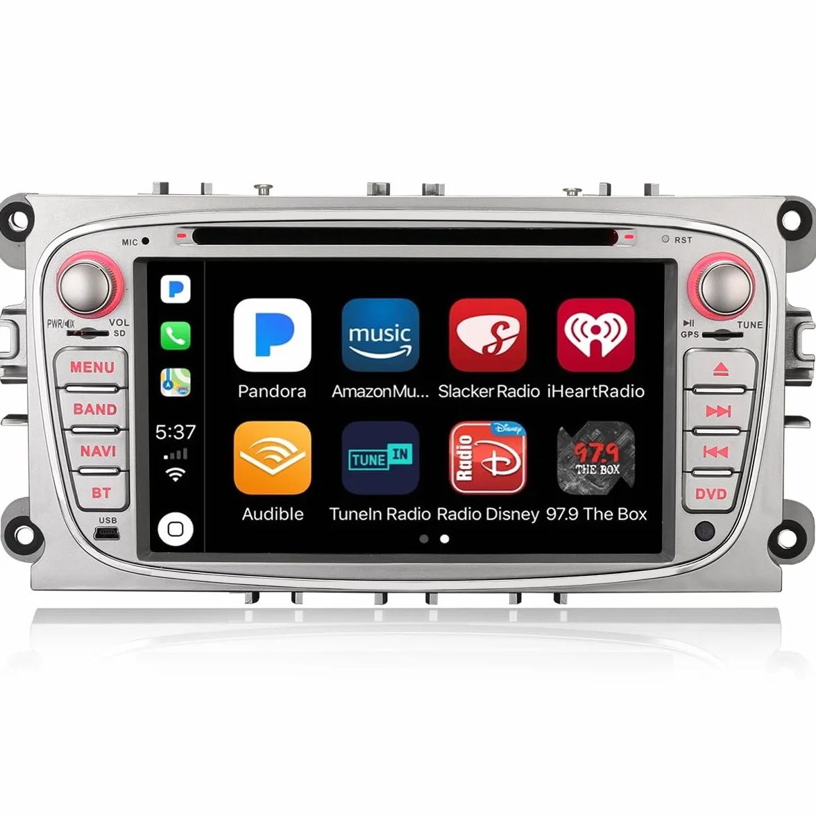 Radio samochodowe Erisin 2 Din Android 14 4GB+64GB GPS Bluetooth 5.0 CarPlay Android Auto DSP WiFi DAB+ RDS SWC dla Forda Focus Mondeo S-Max C-Max Galaxy