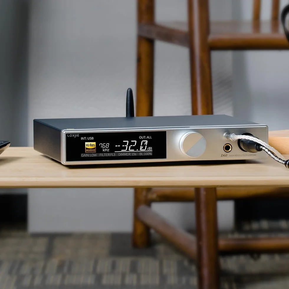 LOXJIE D60 HiFi wzmacniacz słuchawkowy dekoder 6,35 mm 4,4 mm 300Ω 700 mW x 2 Bluetooth 5.1 ES9039MSPRO czarny