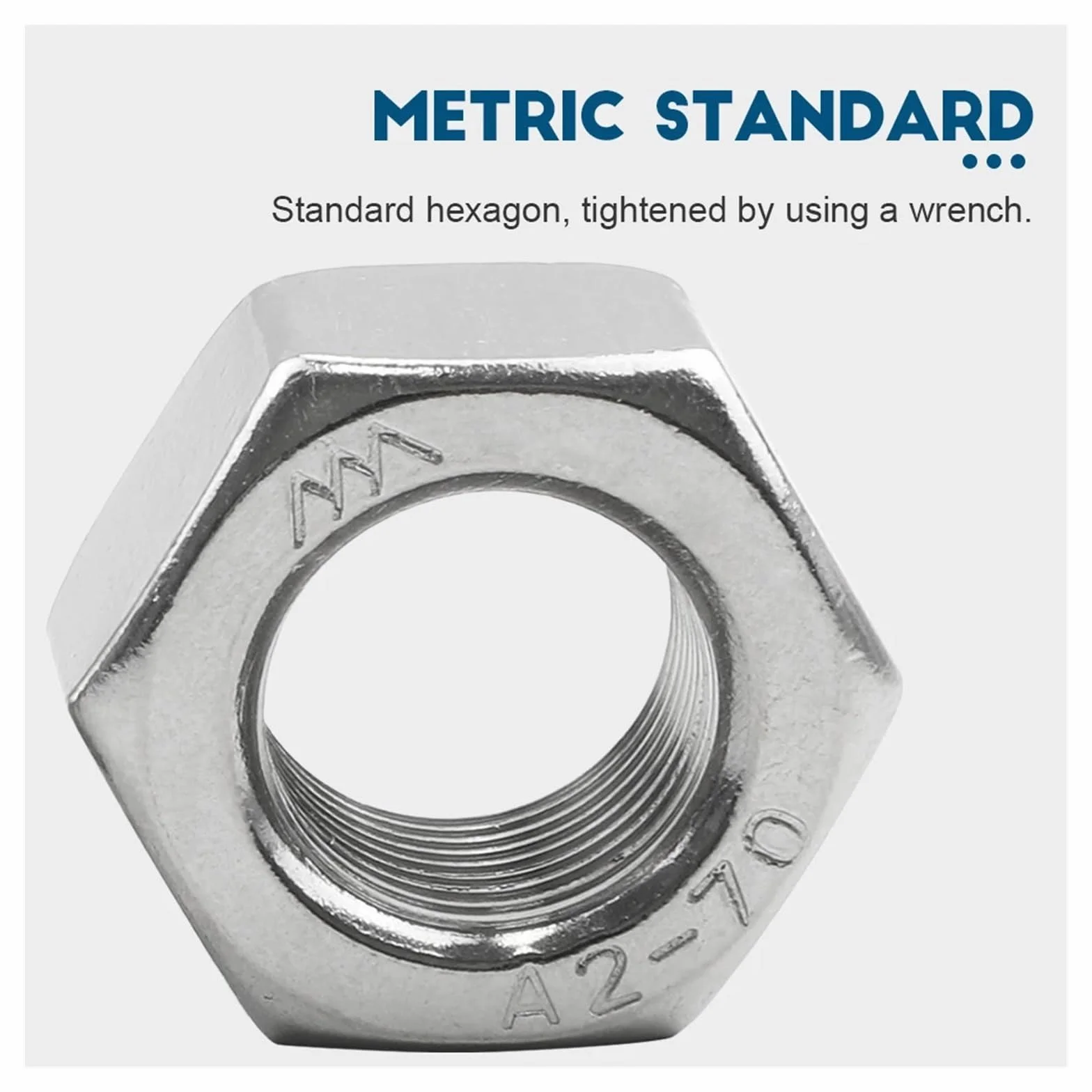 Hex Nut Fine Thread M4 M5 M6 M8 M10 M12 M14 M16 M18 M20 M22 M24 Stainless Steel Hexagon Nuts GB6171 (Size : M5x0.5 100pcs)