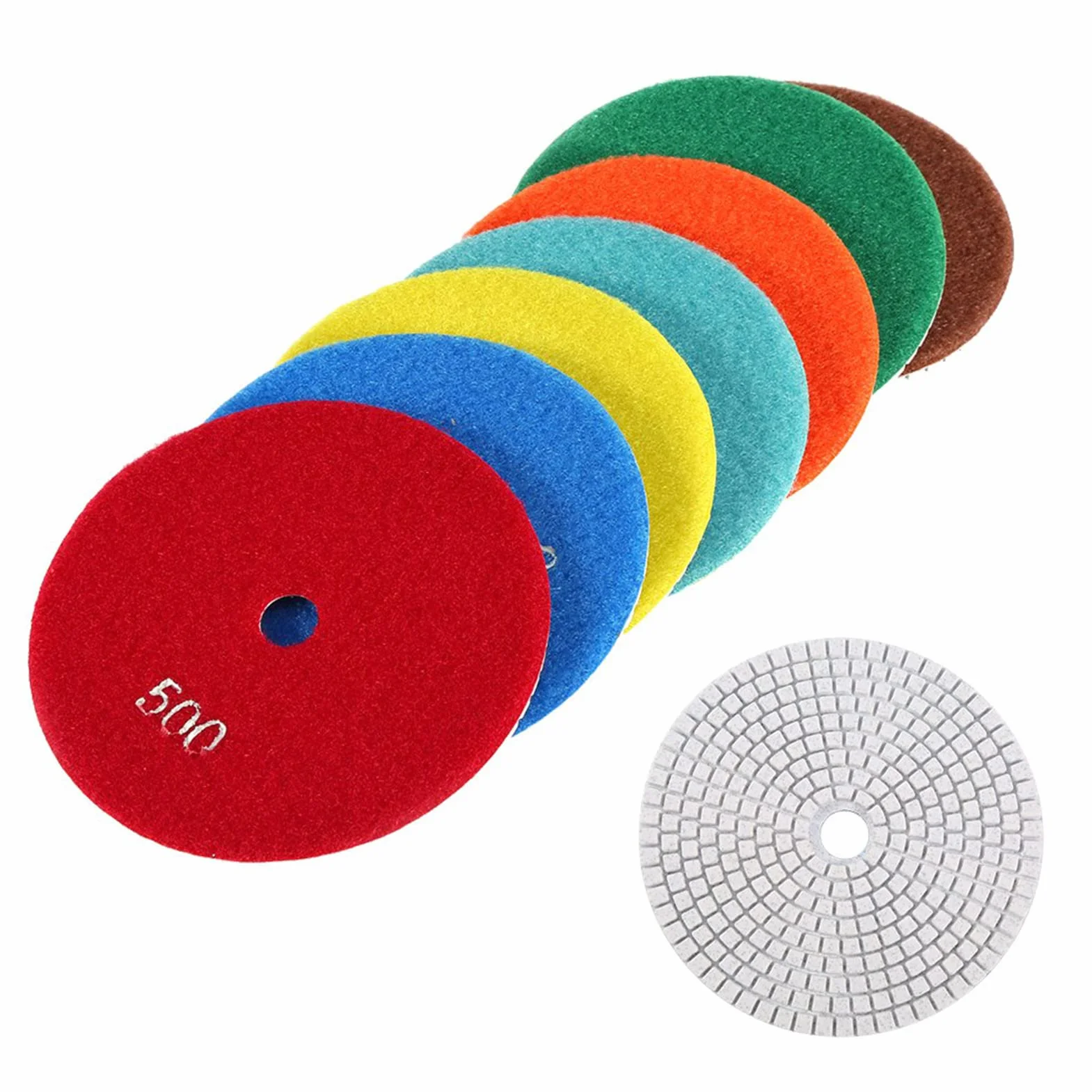 5 ''cal 125mm Mokre Diamentowe Podkładki Polerskie Tarcze Szlifierskie Granitowy Kamień Polski Pad do Granitowego Betonu Szlifierka do Marmuru lub Polerka(500)