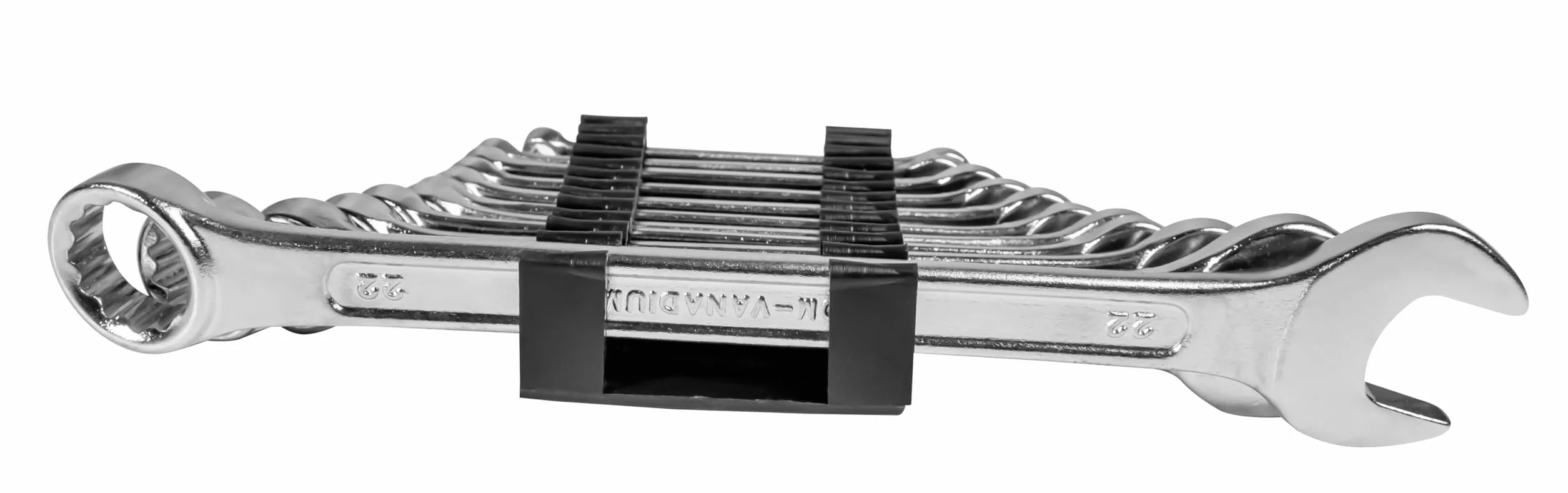 Brüder Mannesmann Werkzeug M19652 Klucze Płasko-Oczkowe, Czarny, 12 Sztuk