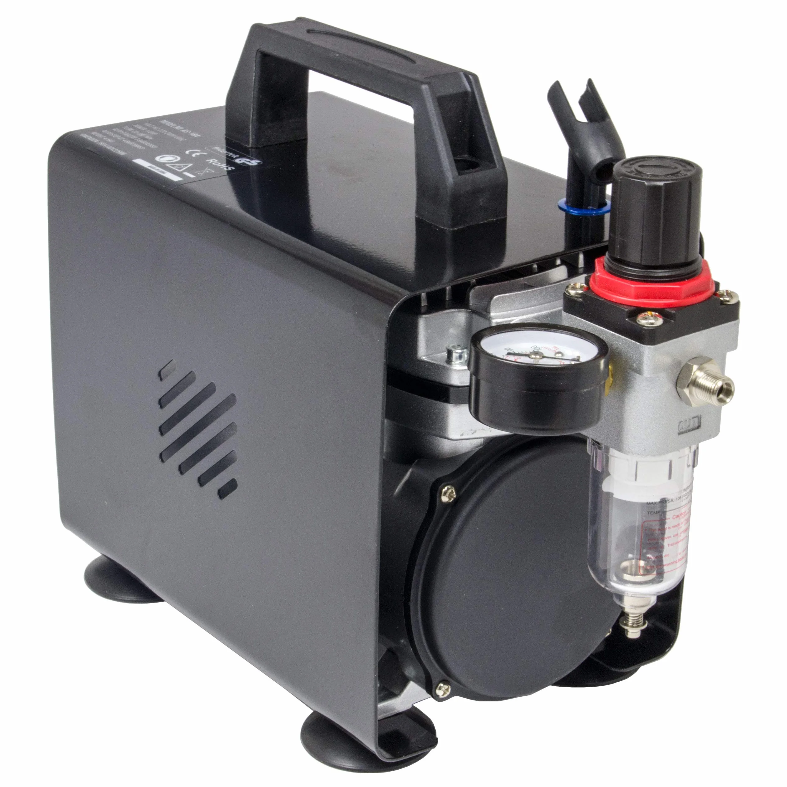 Fengda AS-18A - Professional Airbrush mini kompresor / 4 bar/kompaktowy z manometrem, reduktor ciśnienia