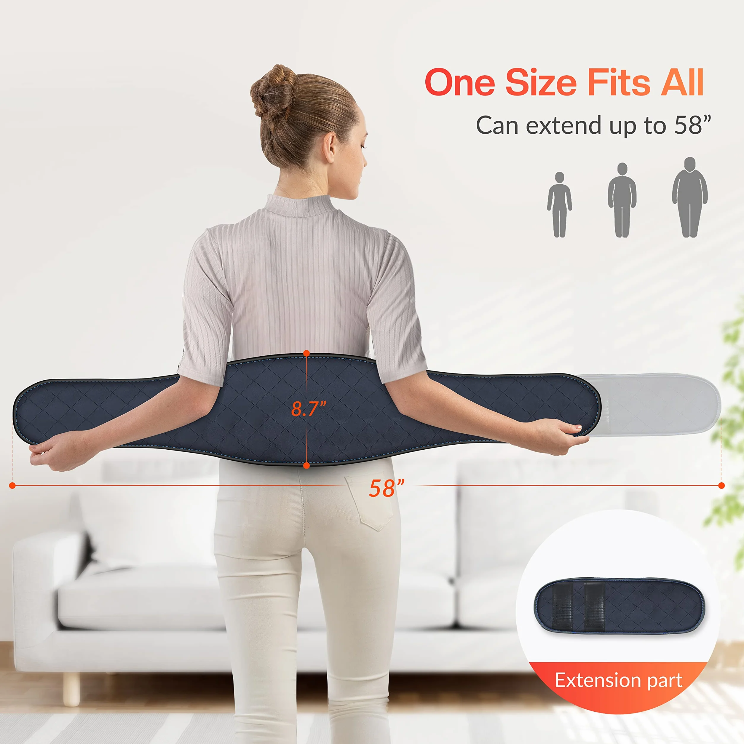 COMFIER Cordless pas grzewczy, pas grzewczy z wibracjami cieplnymi i automatycznym wyłączaniem, bezprzewodowa poduszka grzewcza do pleców, brzucha, lędźwi, prezent dla kobiet, mężczyzn