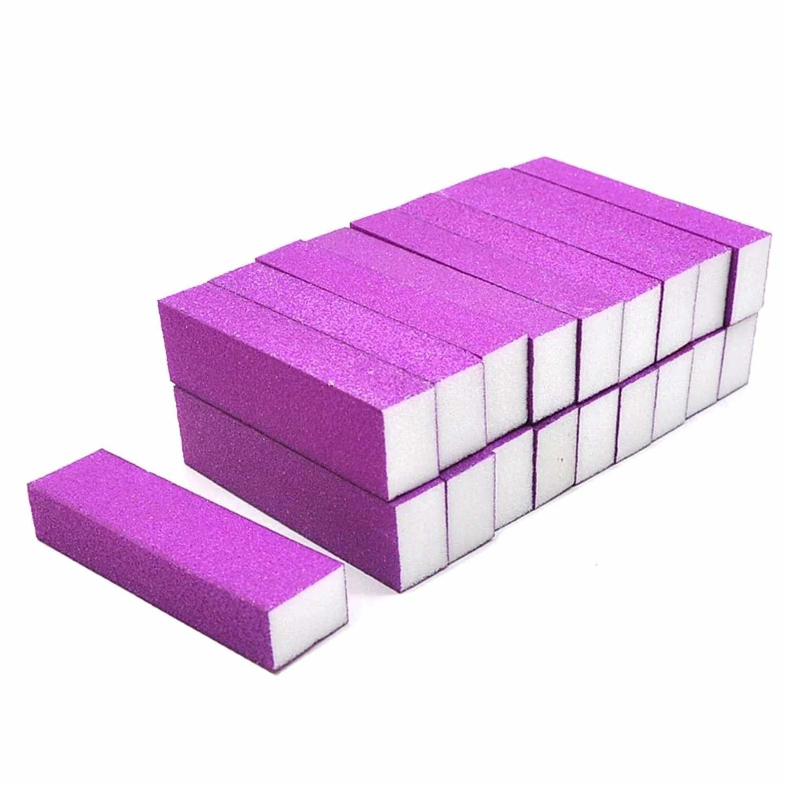 gąbki szlifierskie,papier ścierny na sucho i mokro 10/20 szt. Gąbczaste paznokcie, blok polerski do szlifowania paznokci(Neon Purple,20 Pcs)