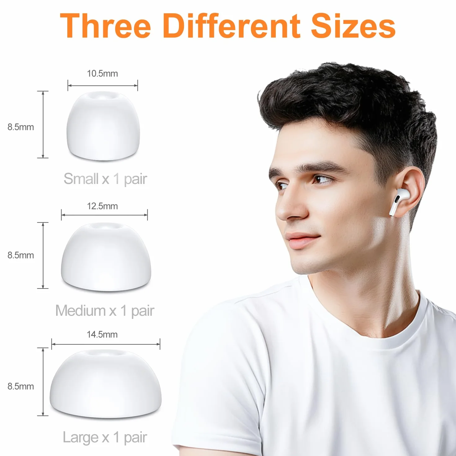 Silikonowe końcówki douszne do AirPods Pro/AirPods Pro 2 (2. gen.) z redukcją hałasu, S/M/L, 12 sztuk