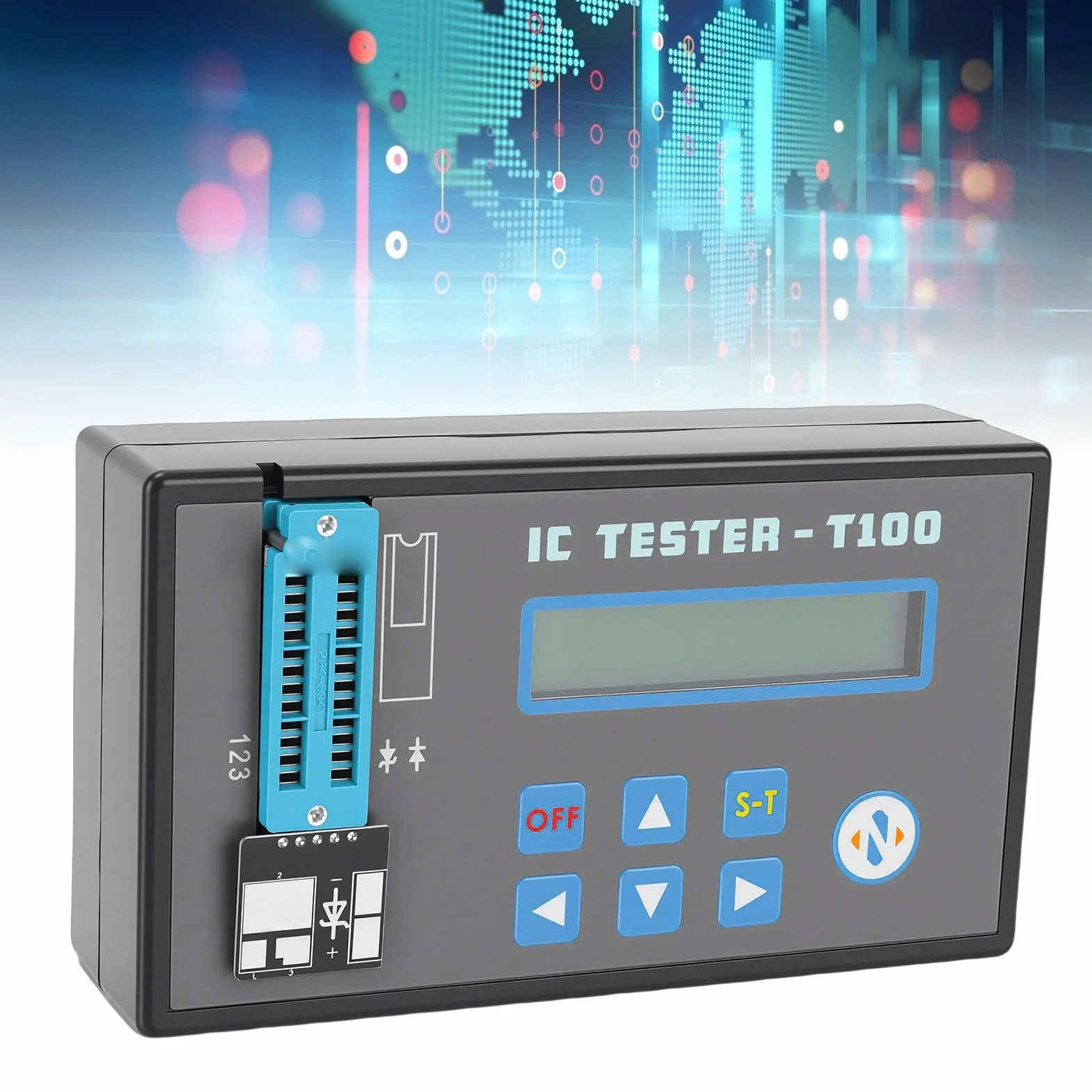 Cuifati Tester Układów Scalonych, Miernik Tranzystorów Diod LED i Triod z 2 Zaciskami, dla Inżynierów Mikroelektroniki, Inżynierów Utrzymania Ruchu i Testowania