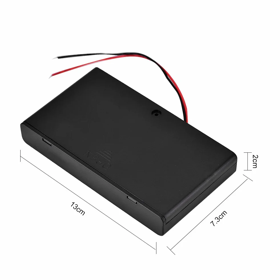 Zerone 12 V 8x obudowa uchwytu baterii AA pudełko do przechowywania baterii ABS czarny