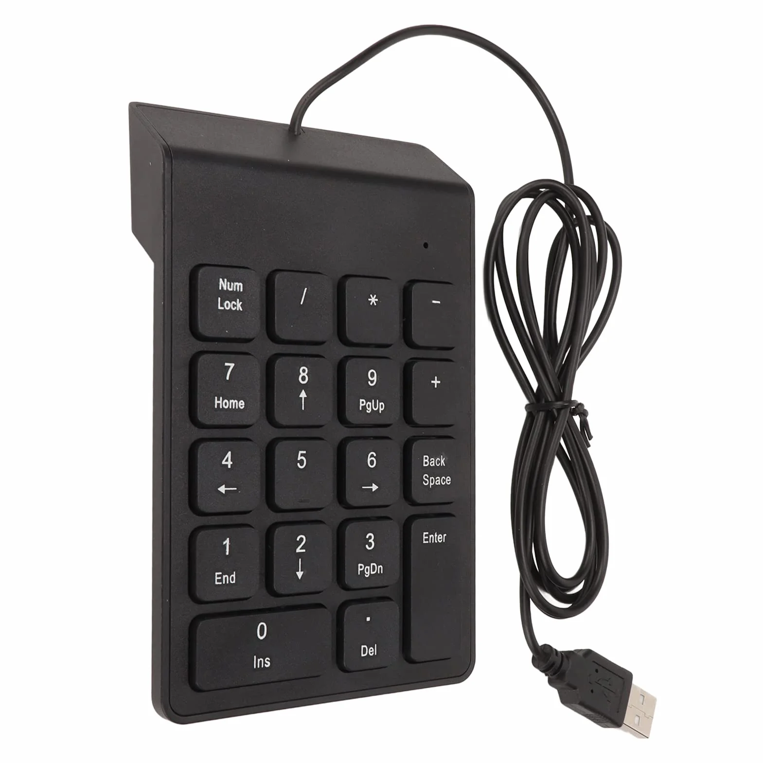 Bewinner Zewnętrzna klawiatura numeryczna z kablem USB, 18 przycisków, do laptopa, ciche pisanie, ergonomiczna klawiatura numeryczna do księgów bankowych, Plug and Play (1 szt.)
