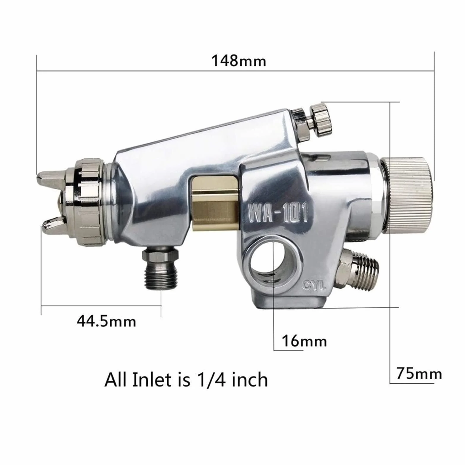 Pistolet Natryskowy, WA-101 Przemysłowy Pistolet Natryskowy Maszyna Tłokowa O Wysokiej Atomizacji Profesjonalne Automatyczne Narzędzie Do Natryskiwania Natrysk Pneumatyczny(1.8mm Caliber)