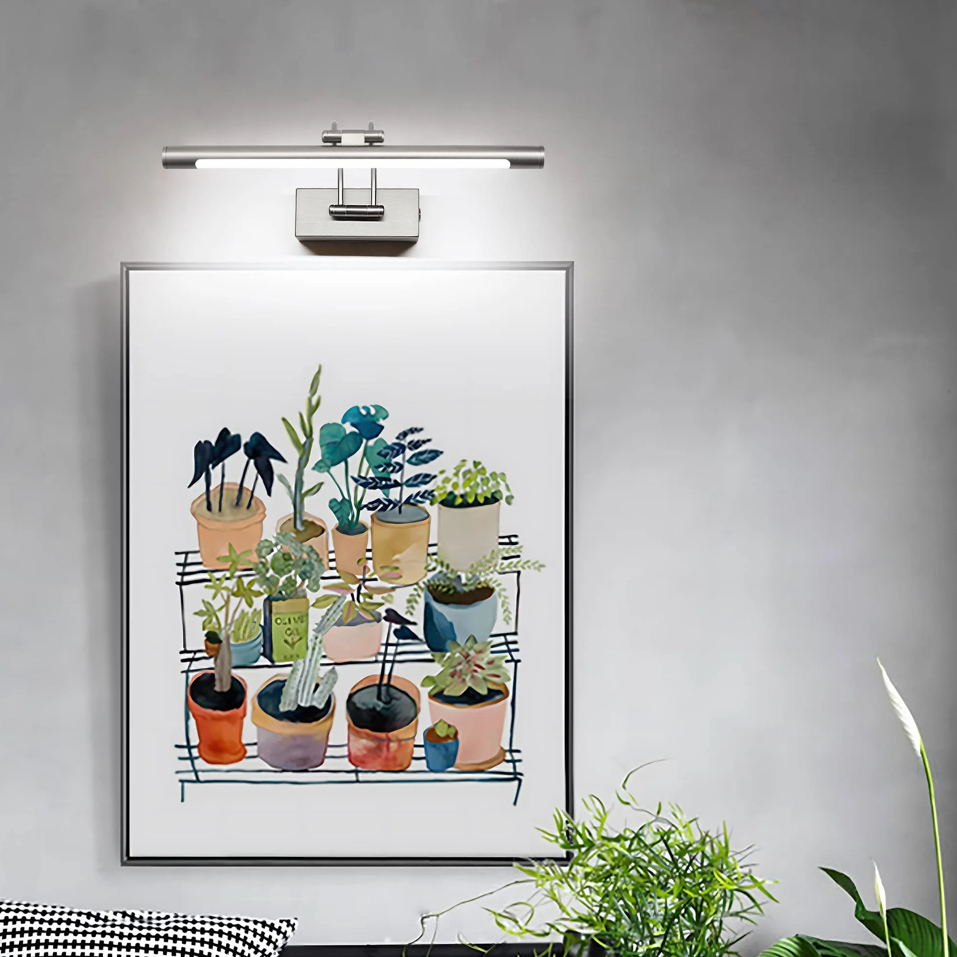 MantoLite Ściemnialna lampa ścienna LED 40 cm 10 W 3000K/4500K/6000K niklowane