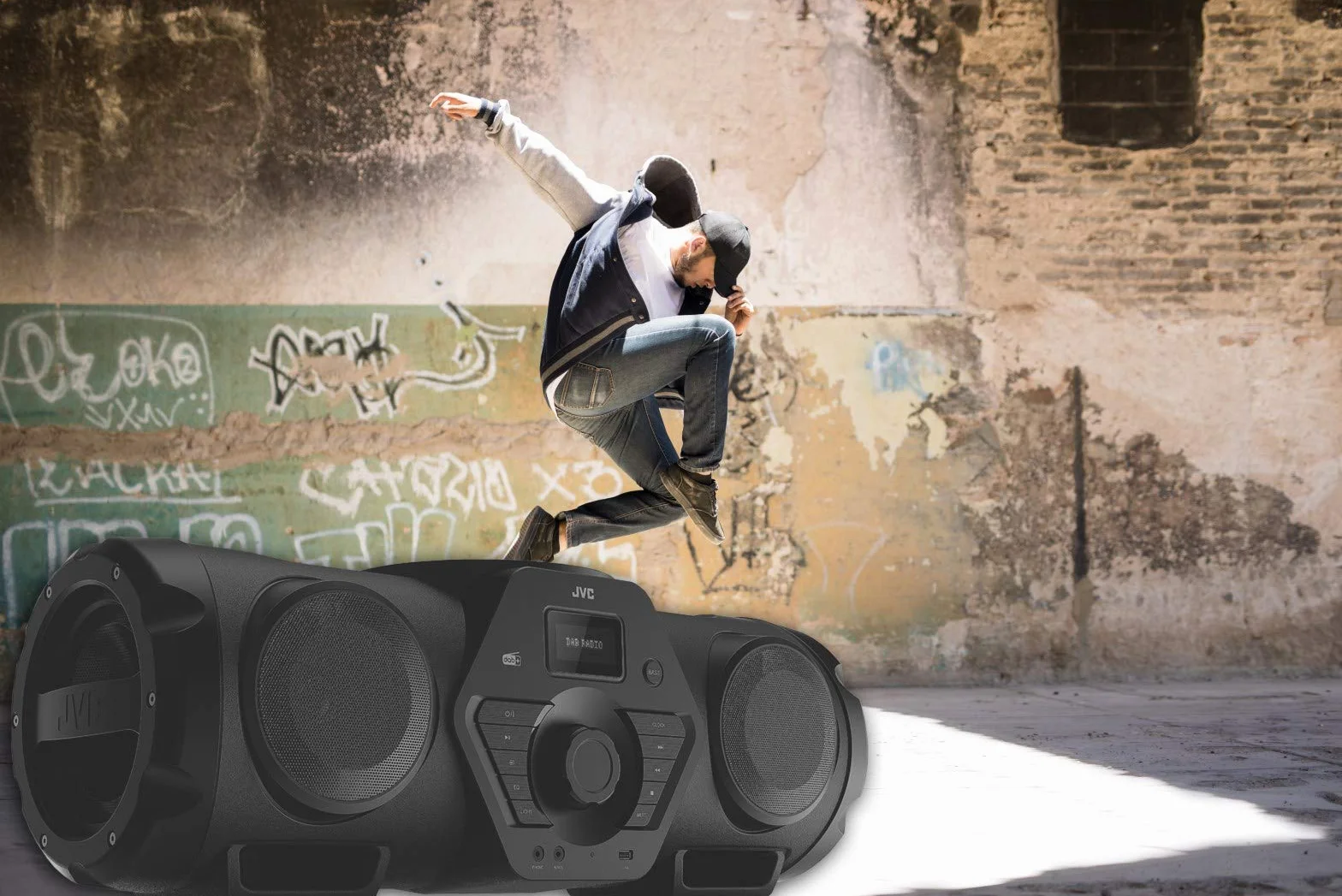 JVC RV-NB300DAB Boombox DAB Bluetooth USB CD Czarny
