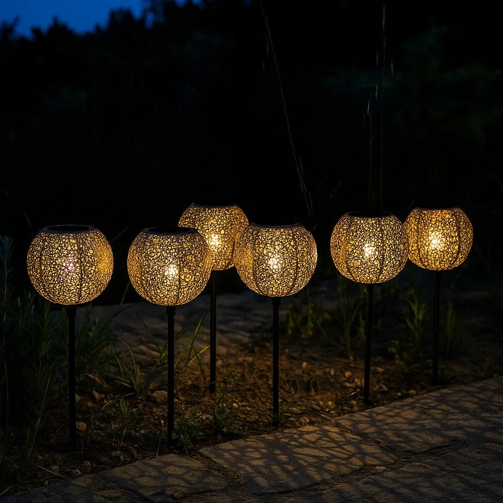 Lumisky AGADIR H45 cm, 6 sztuk w orientalnym stylu, do roślin LED, ciepła biel