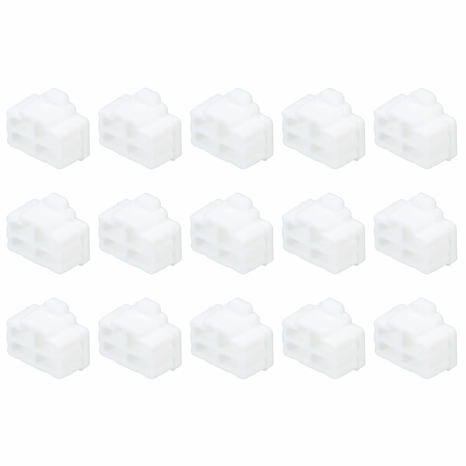 QUARKZMAN 15 szt. Silikonowe osłony gniazd RJ45, ochraniacze na laptopa PC Ethernet RJ45 żeńskie, białe