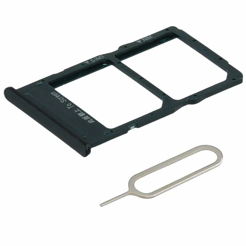 MMOBIEL Uchwyt karty Dual SIM Kompatybilny z Huawei P40 Lite 2020 - Taca karty SIM Mała - w tym pinem SIM - czarny