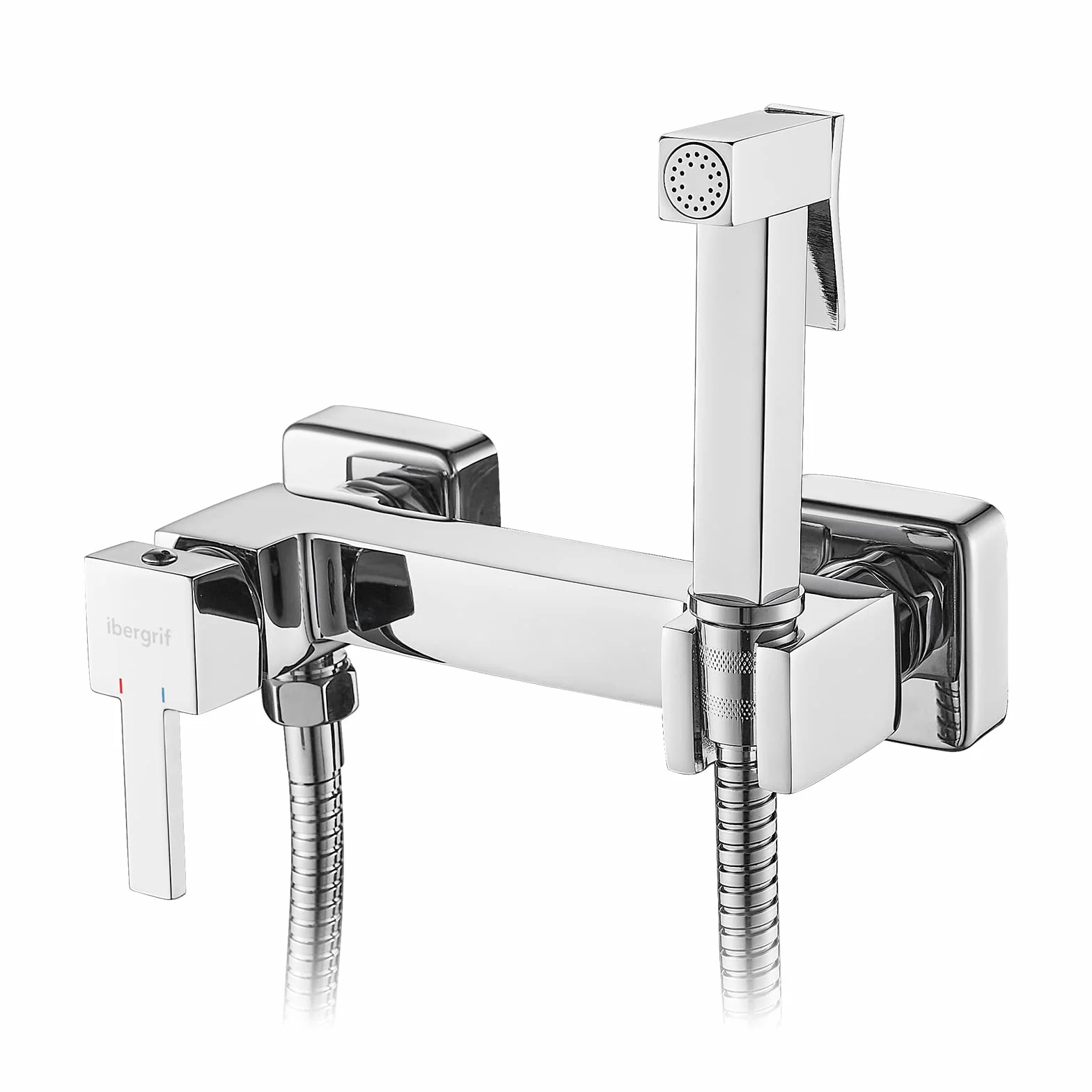 Ibergrif - monomando dla bidet WC, kwadratowy kran prysznicowy do zimnej wody, chrom