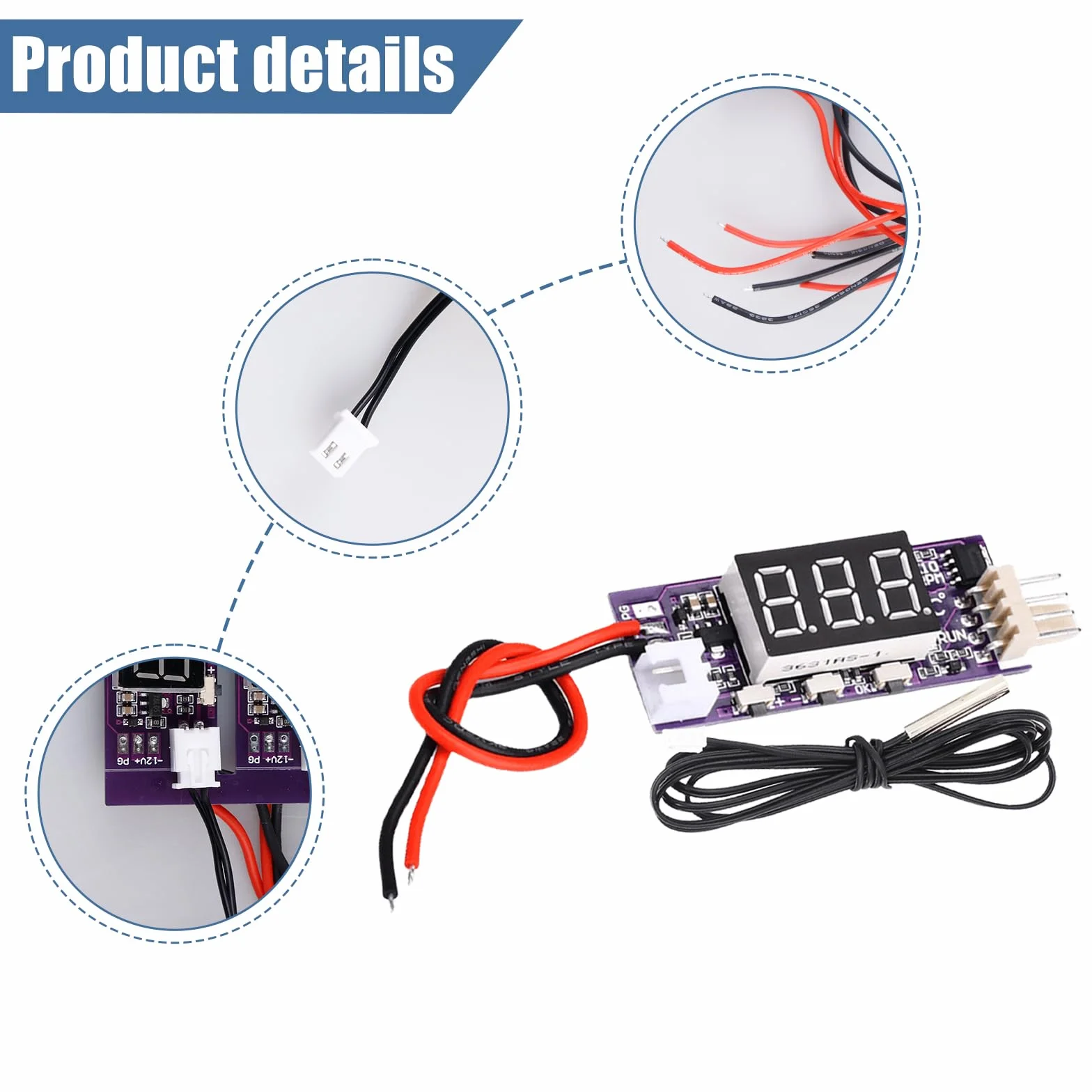 Moduły sterowania prędkością wentylatora PWM 2 sztuki, DC 12V 3A, kontroler PWM, automatyczny regulator temperatury, czujnik NTC