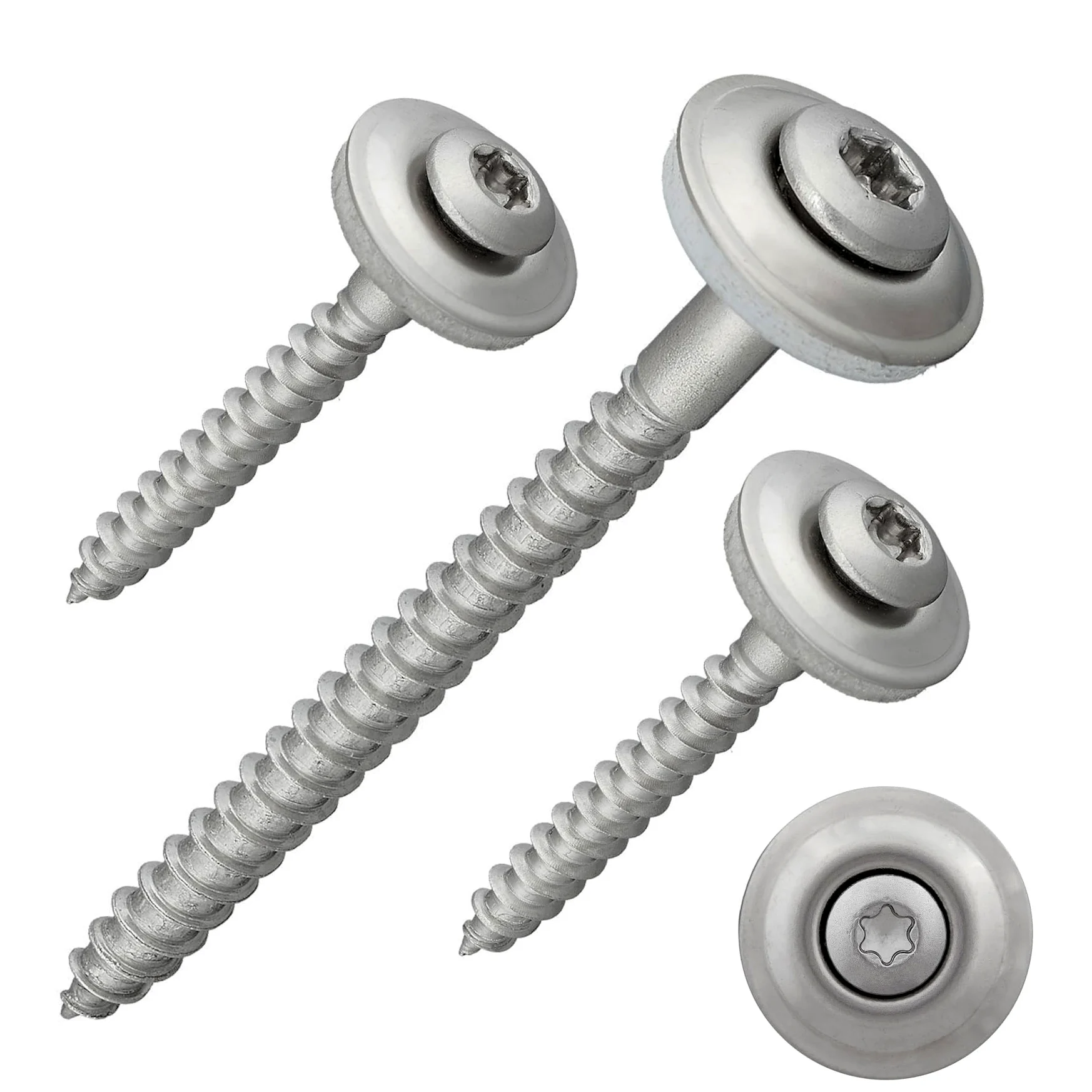 Śruby blacharskie z podkładką uszczelniającą EPDM (15 mm) i napędem Torx / TX20 | stal szlachetna A2 | podobne do DIN 7995/DIN 9171 | śruba do blachy trapezowej | śruba blacharska (4,5 x 70 mm, 500