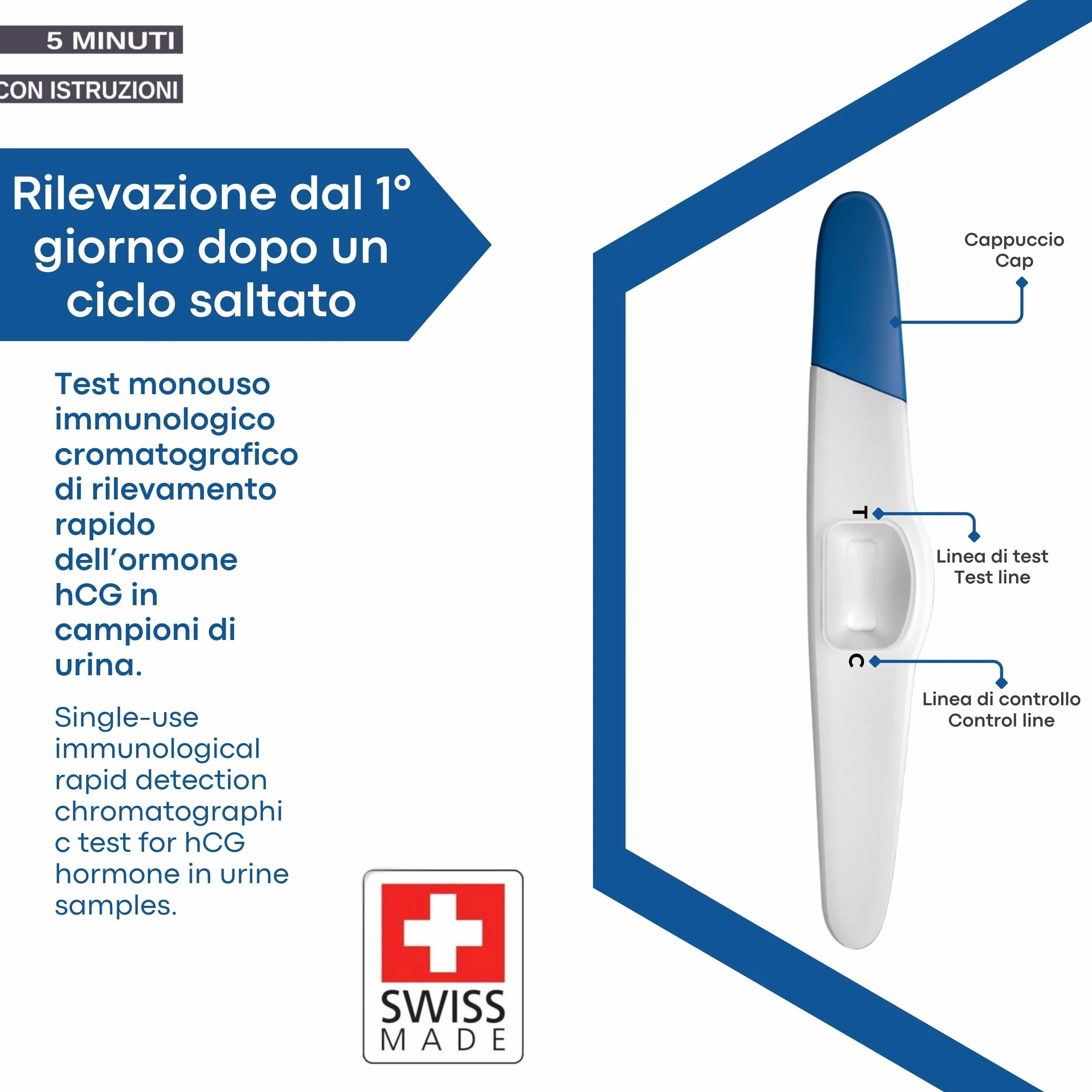 Bardzo czuły szybki test ciążowy, test ciążowy, wczesna ciąża wykrywająca 1 szt