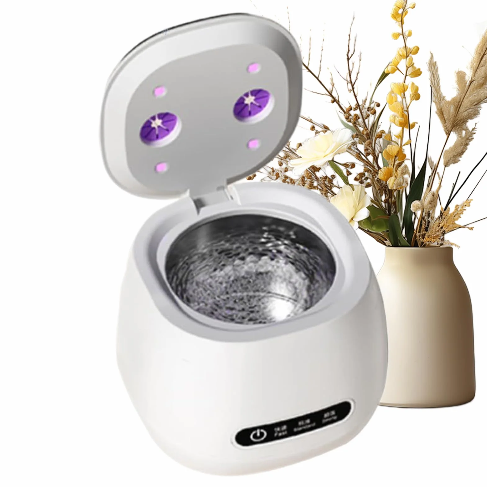 Retainer Cleaner 52kHz Aligner Cleaning Machine, Portable UV Sterilizer For Mouthguard Denture Jewelry Watch Strap, Home And Travel Cleaning Solution For Kids Adults Seniors, .33x4.72 X 5.11in