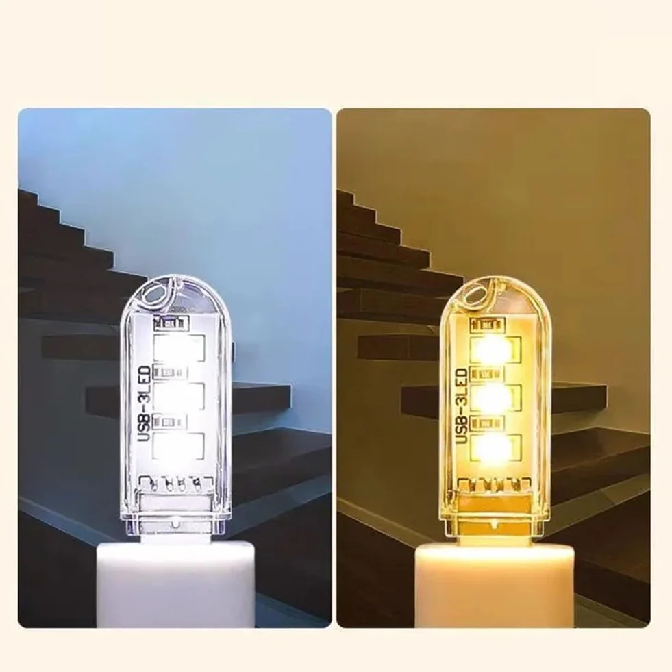Cerioll Lampa LED USB, LED do laptopa, lampka klawiatury komputerowej, przenośna mini lampa USB, lampa do komputera z 10 mieszanymi światłami LED USB (5 białych + 5 żółtych)