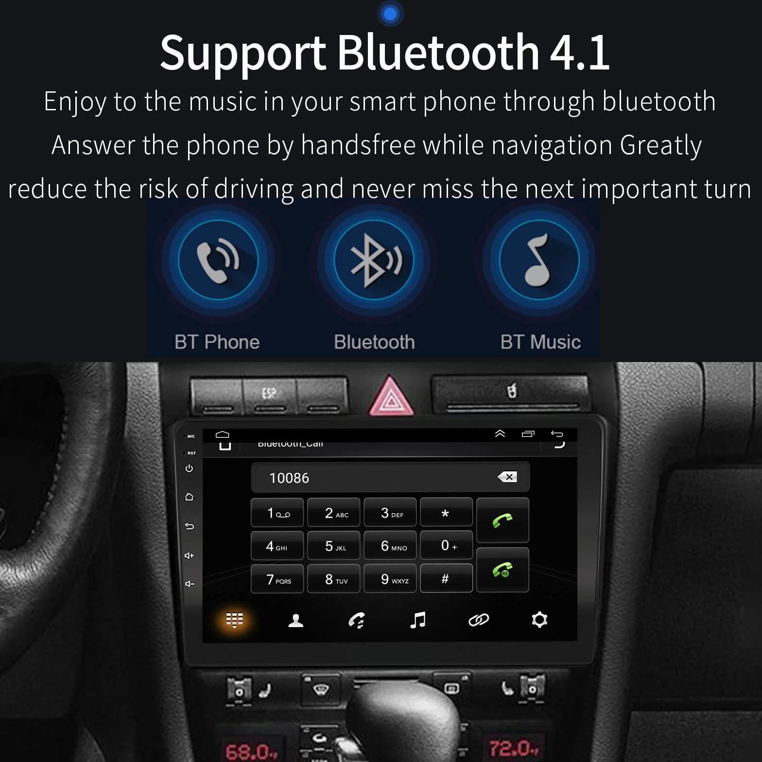EZoneTronics Carplay Radio Android Auto dla Audi A6 C5 1997-2004 S6 1999-2004 9-calowy ekran dotykowy GPS Nawigacja Bluetooth USB Wifi 1G RAM 32G ROM