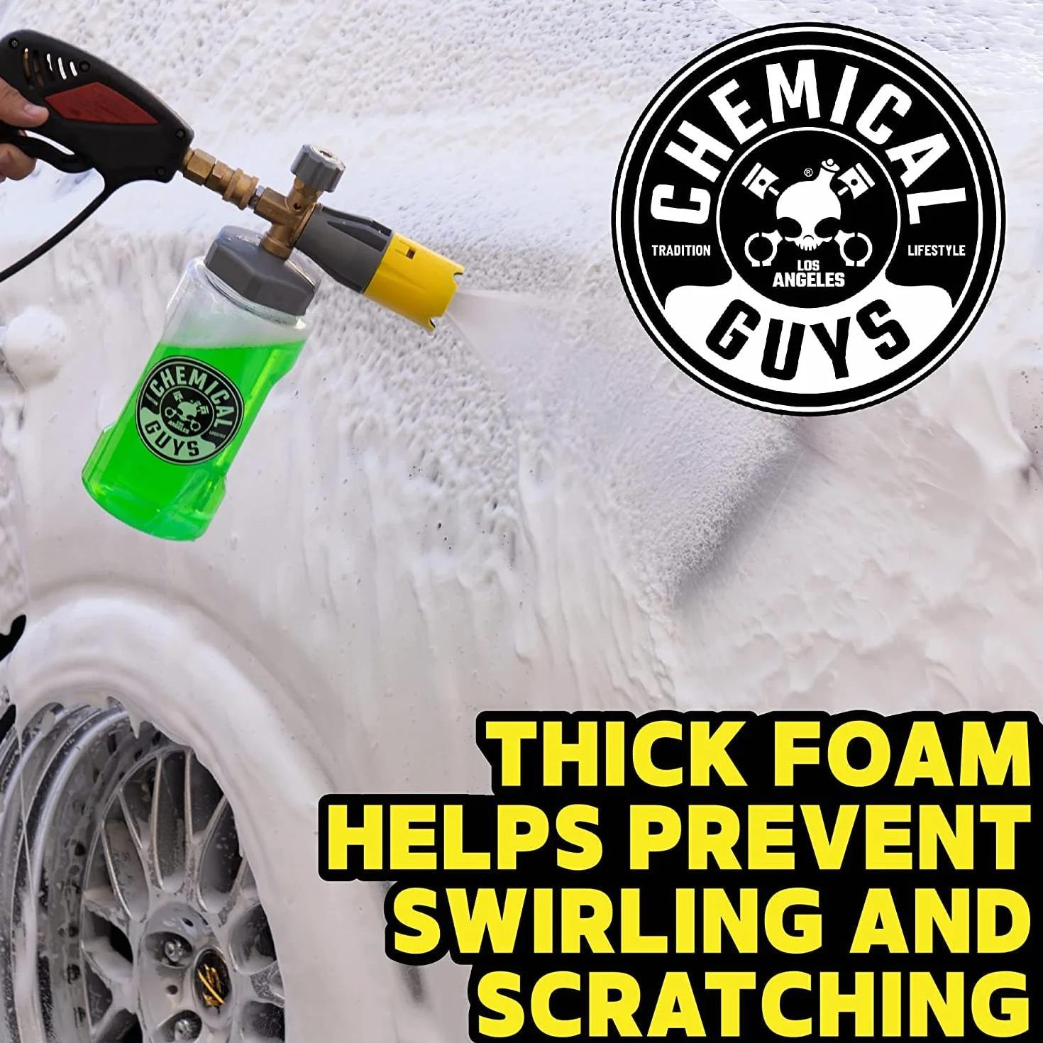 Chemical Guys EQP324 Big Mouth Max Release Foam Cannon (pistolet piankowy do mycia samochodu, mycia w domu i mycia łodzi, które łączy się z myjką ciśnieniową) butelka 970 ml
