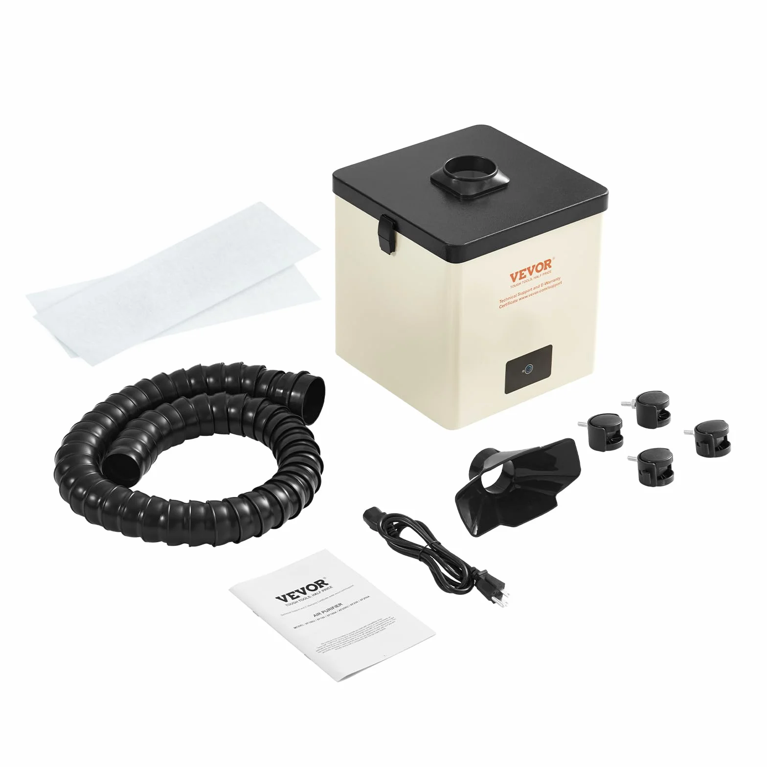 VEVOR Odsysanie spalin 100 W, odkurzacz spawalniczy 240 m³/h, mini pulpit pochłaniacz dymu 5800 obr./min, 3-stopniowy filtr dymu lutowniczego, odsysanie do stacji lutowniczej, prac spawalniczych