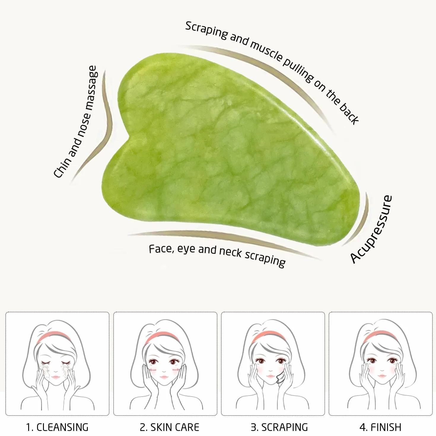1 sztuka wałek do twarzy, 1 sztuka ostrze z jadeitu Gua Sha, zestaw wałek z jadeitu Gua Sha, wałek do twarzy, łagodzenie drobnych linii i zmarszczek, urządzenie do pielęgnacji skóry, masażer do twarzy