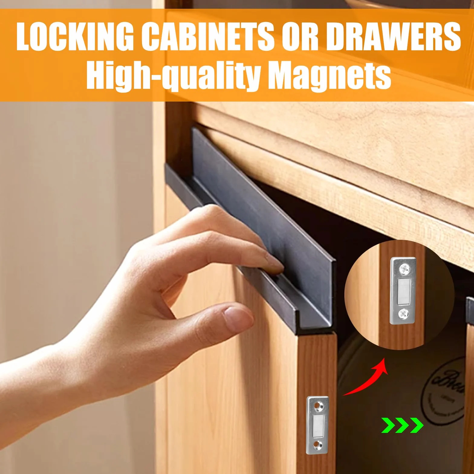 EXIN DECHEN 16 sztuk magnesów do drzwi szafki, ultra cienkie samoprzylepne magnesy do szafek, magnesy do drzwi szaf, ekstra mocne magnesy na drzwi, magnetyczne zapięcia do szafek, magnes do drzwi
