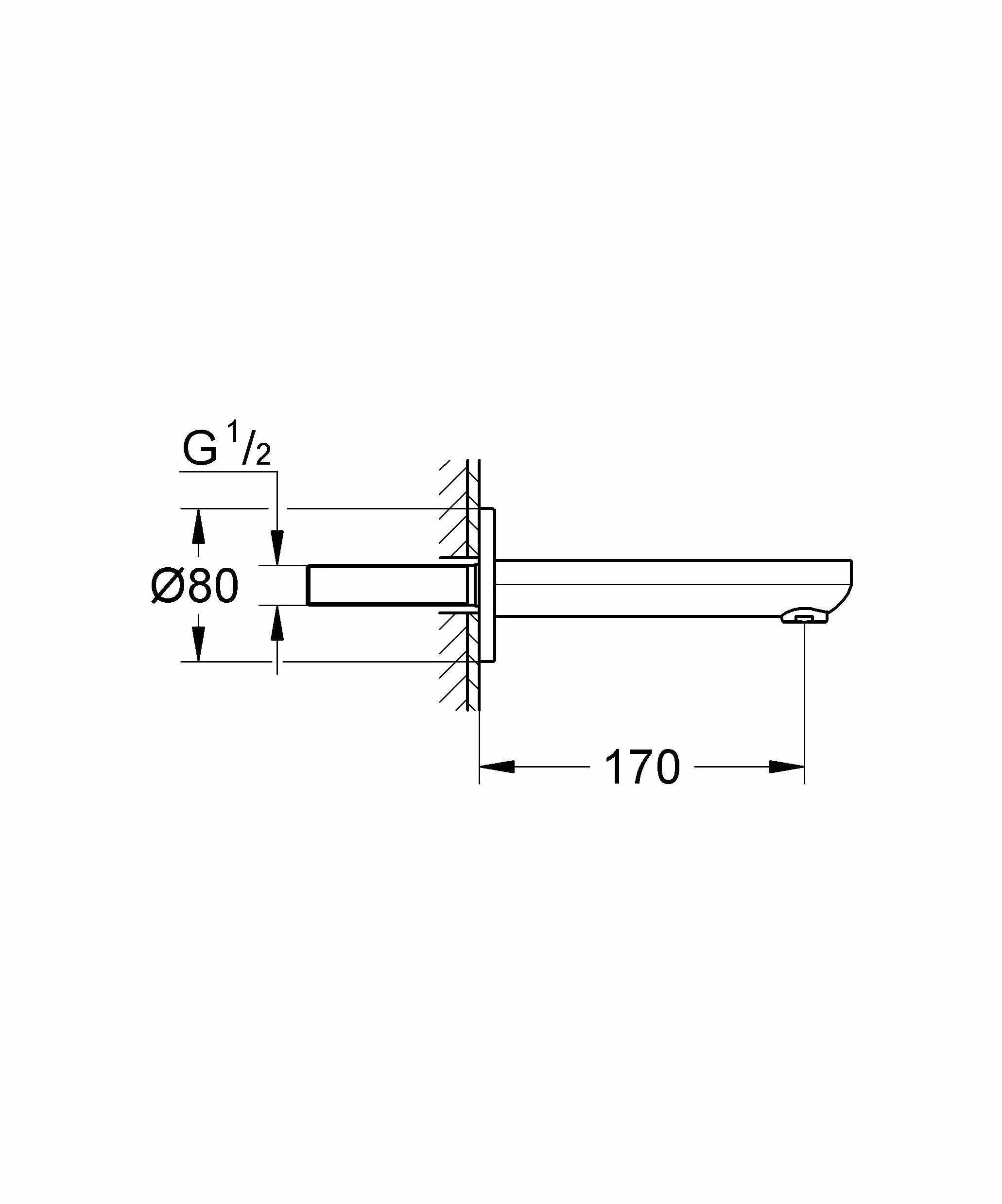 GROHE 13261000 | Wylewka wannowa Eurosmart Cosmopolitan, chrom