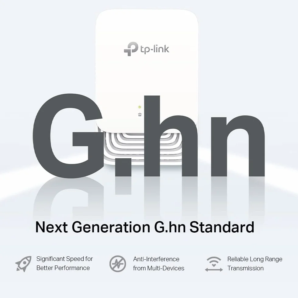 TP-Link PG1200 KIT, Zestaw Powerline G.hn1200, 1 port Gigabit Ethernet, Plug and Play, Transmisja danych przez sieć elektryczną do 300 m, Tryb oszczędzania energii, Stabilne połączenie bez kabli LAN