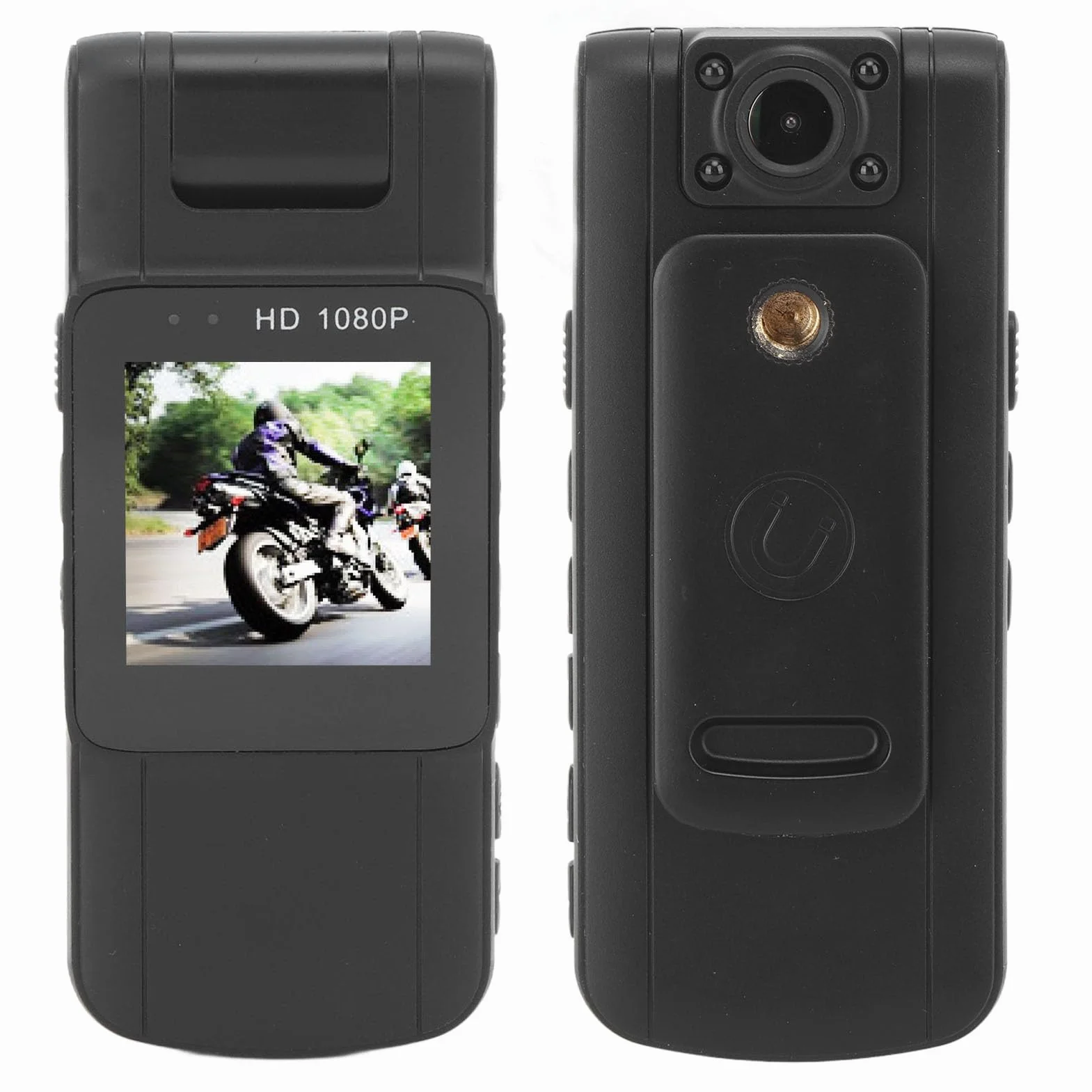 Kamera Na Korpus 1080P Bateria 1000 mAh Kieszonkowa Obracany Obiektyw 180° Ekran OLED Policyjna Z Dźwiękiem