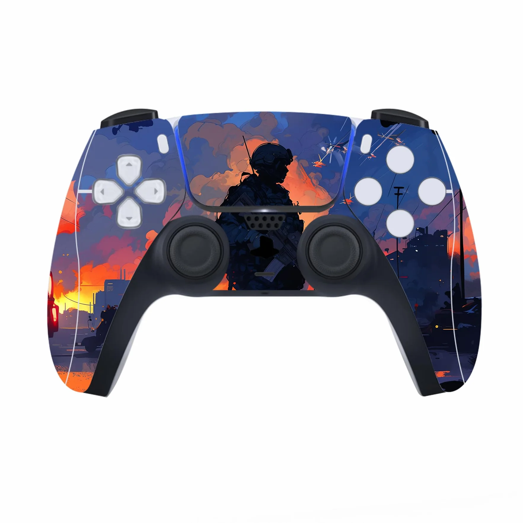 PlayVital Naklejka Skins do PS5 Digital Edition, Ochronne Naklejki do Kontrolera i Stacji Ładowania - Heroiczna Decyzja