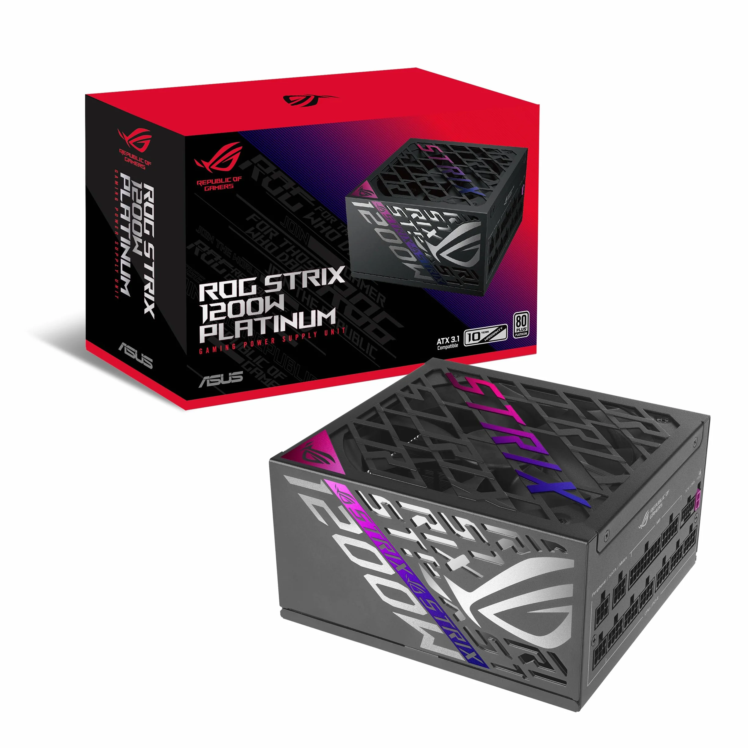 ASUS ROG Strix 1200 W Platinum 80 Plus Platinum ATX 3.1 GAN MOSFET zasilacz modułowy