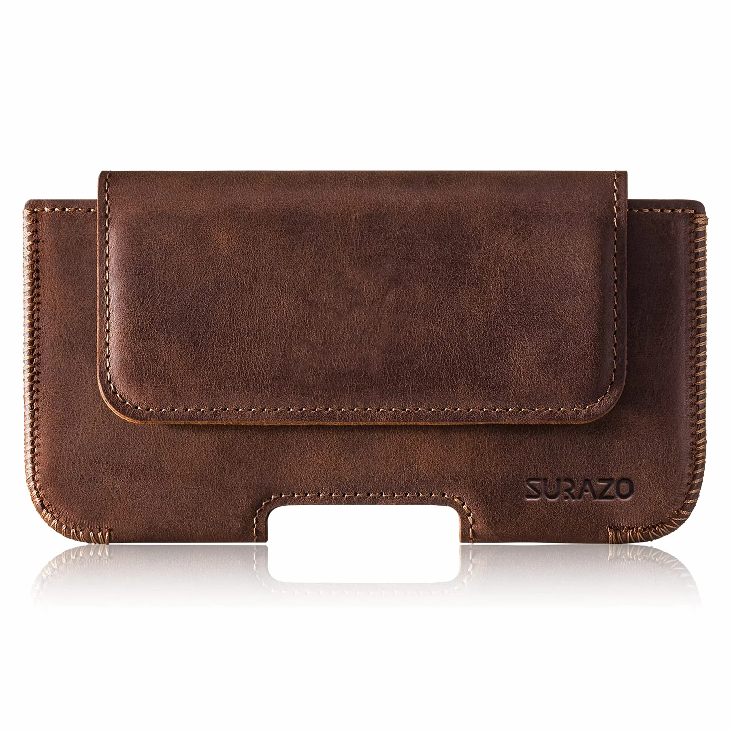 SURAZO Belt Case Skórzane Etui na Pasek do Telefonu Kompatybilne z Samsung Galaxy S23 Ultra (6,8) Skóra Naturalna Obudowa Ochronna Odporność na Wstrząsy