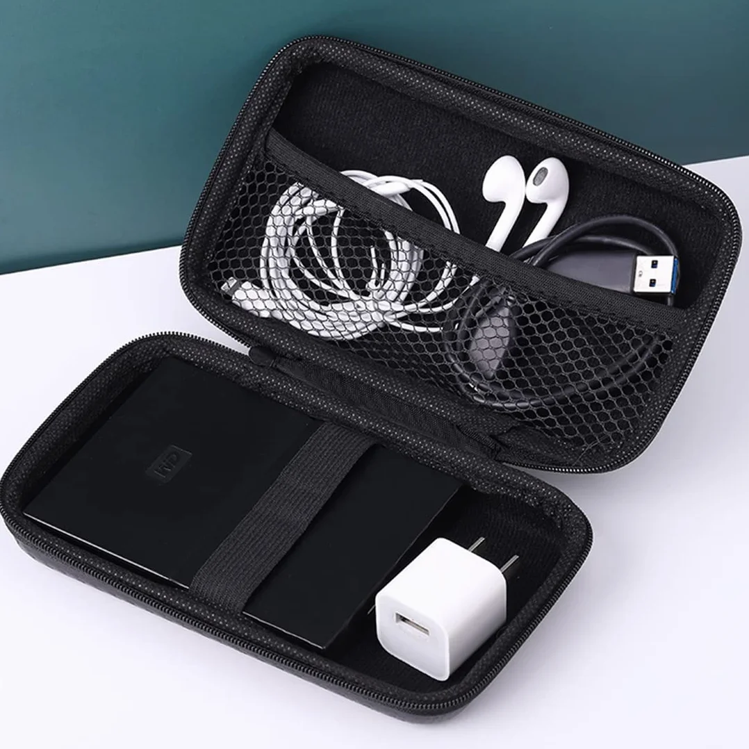 Twarda obudowa do Portable External SSD, etui podróżne torba do przechowywania, etui na dyski twarde Etui na dysk twardy 2,5" cala i SDD, 2 komory wewnętrzne