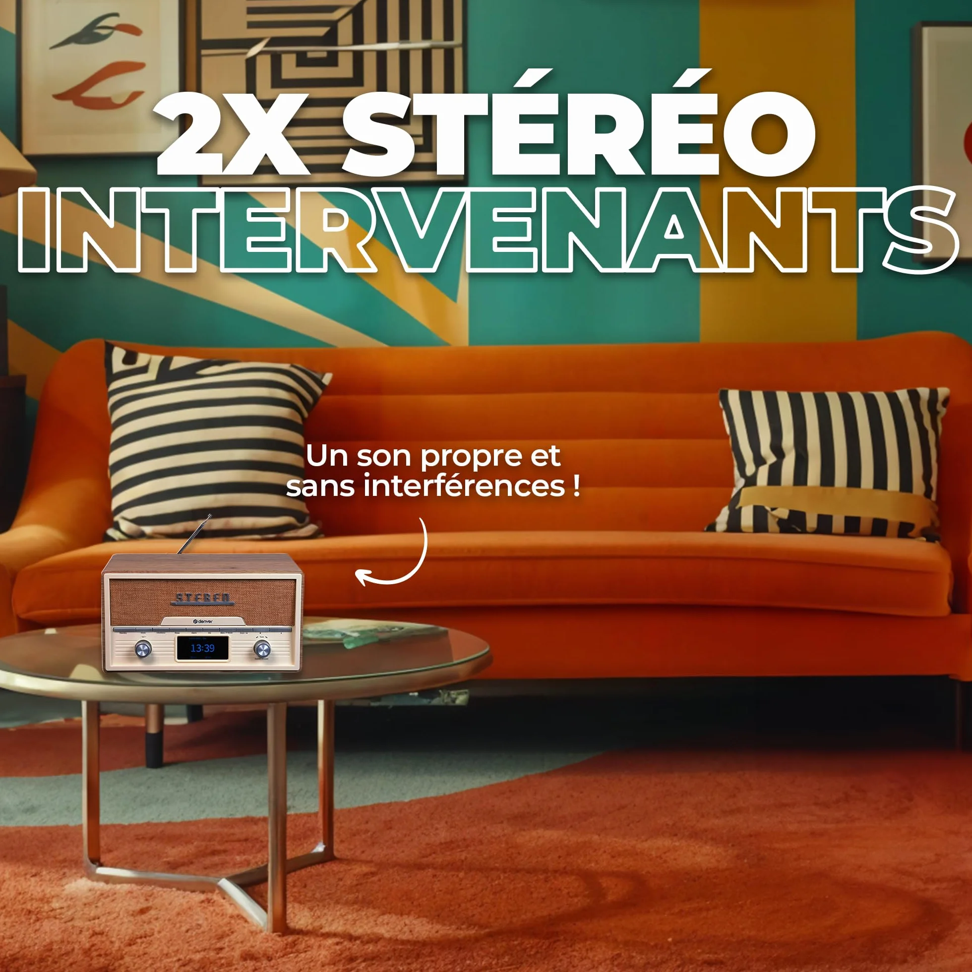 Denver DAB Radio odtwarzacz CD - Retro Radio - Bluetooth - 20 stacji radiowych - DAB/FM/AUX - MDA525 - Lightwood