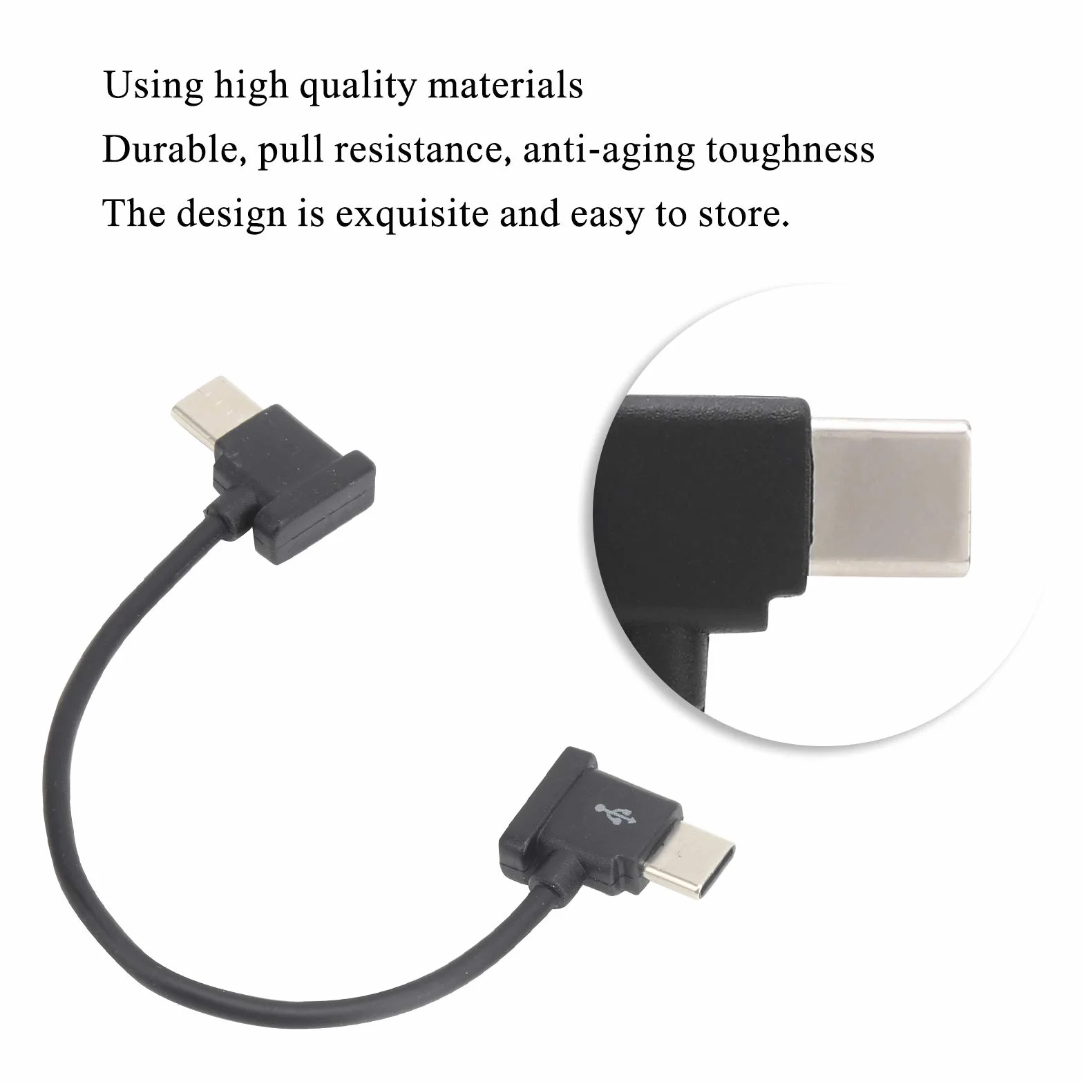 Yosoo Health Gear Kabel do transmisji danych 15 cm typ C do typu C, kabel danych typu C, pleciony OTG do D JI Air 2 Mini 2 Drone