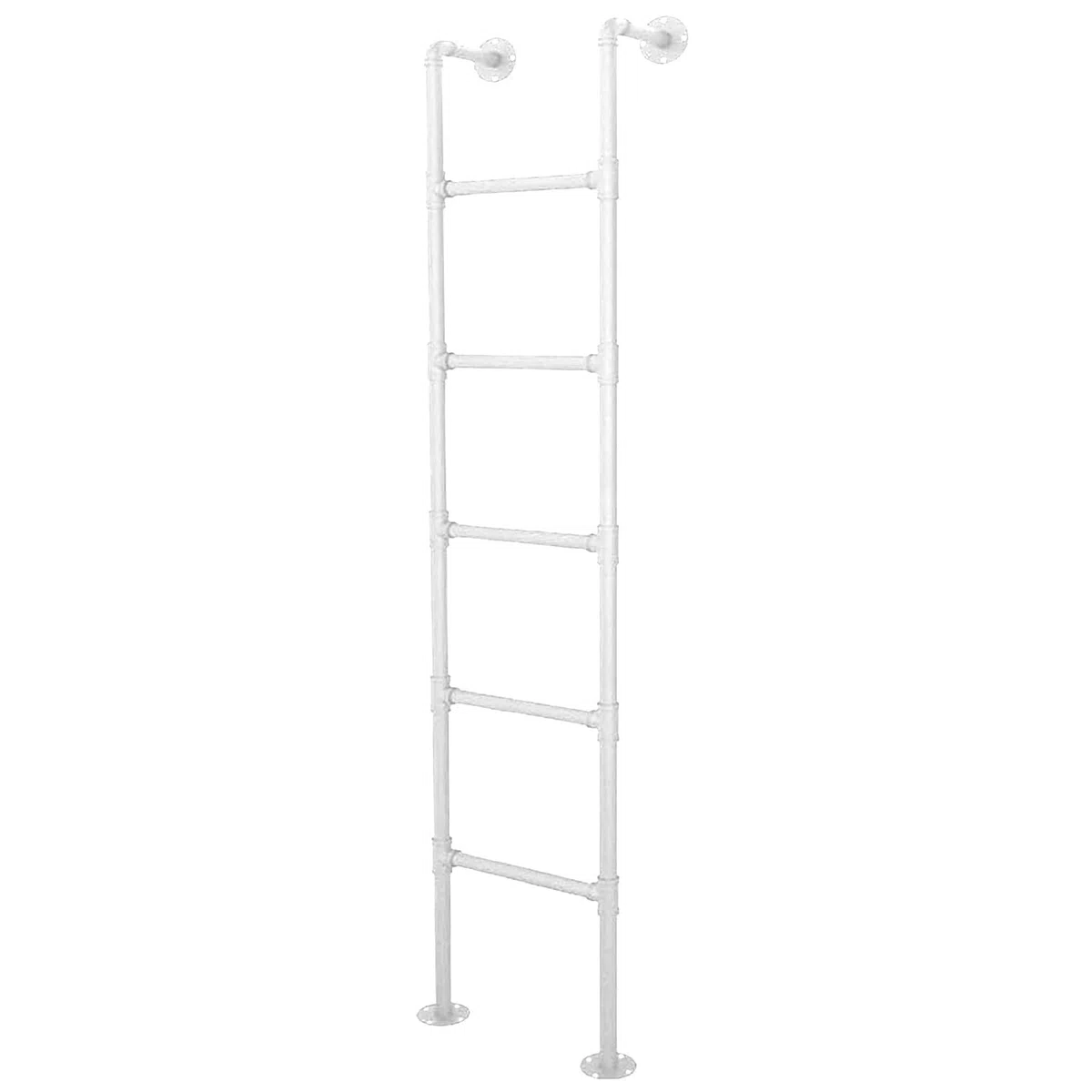Zajmujące mało miejsca schody na poddasze, regulowane metalowe stopnie, białe (47 cali x 79") do łóżek piętrowych, akademików, bibliotek, samochodów kempingowych i patio na świeżym powietrzu.