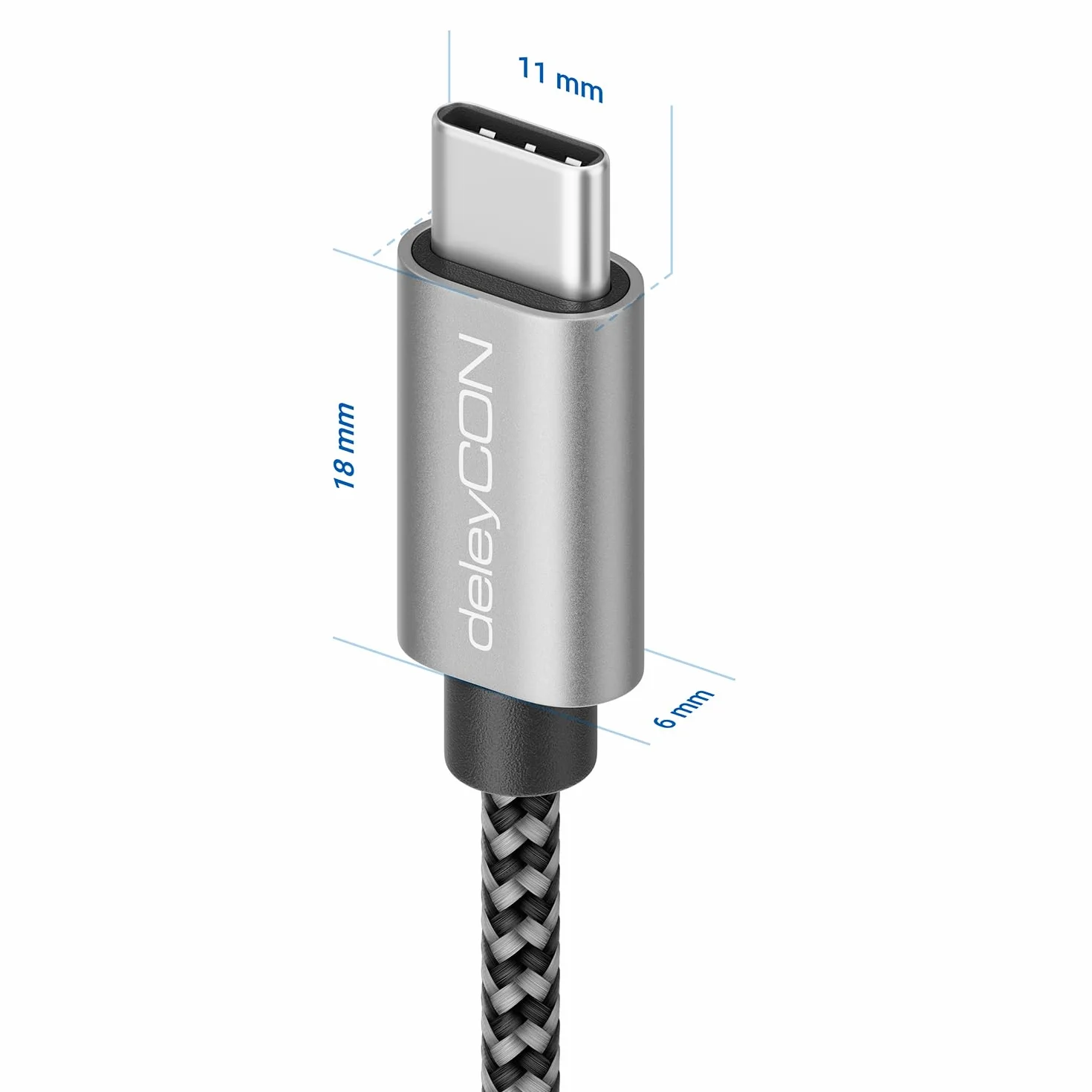 deleyCON 0,5m USB C Kabel PD3.0 60W Szybkie Ładowanie 50cm USB-C na USB-C Kabel Ładowania do iPhone 17 16 15 Pro Max Air Galaxy S26 S25 S24 S23 Pixel iPad Pro MacBook Air Tablet Switch PS5