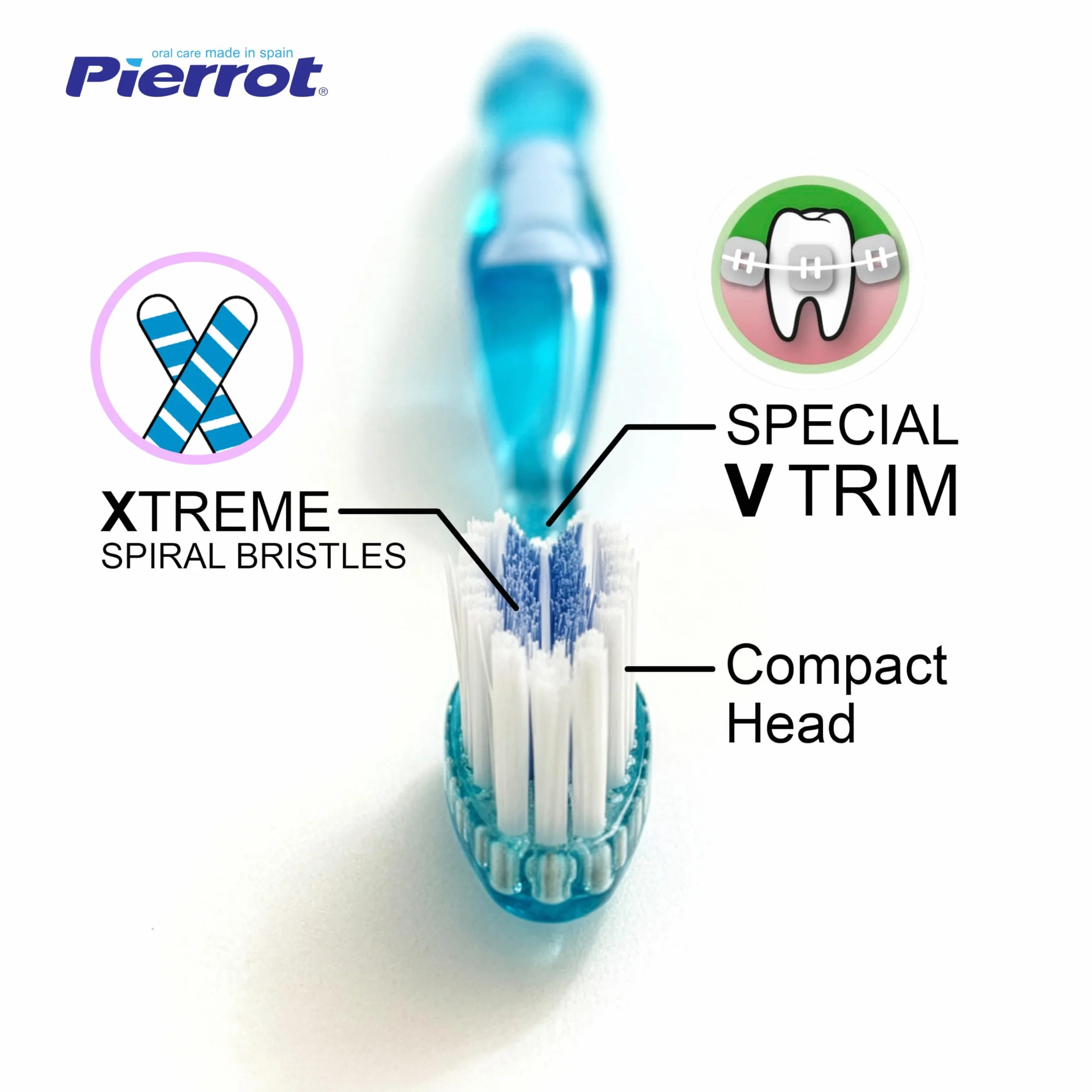 PIERROT Szczoteczka manualna 190mm Orthodontic Xtreme
