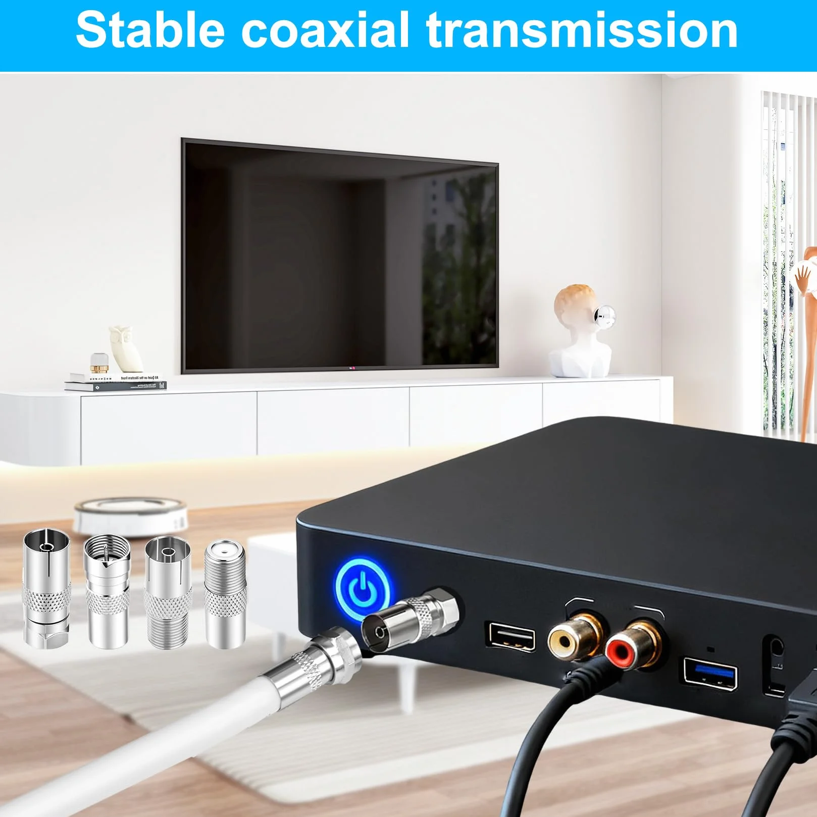 20 sztuk wtyków antenowych TV koncentrycznych, złącze kabla satelitarnego, adapter powietrza do TV F męski/żeński zestaw wtyczek koncentrycznych do telewizora, złącze F do kabla satelitarnego, kabla